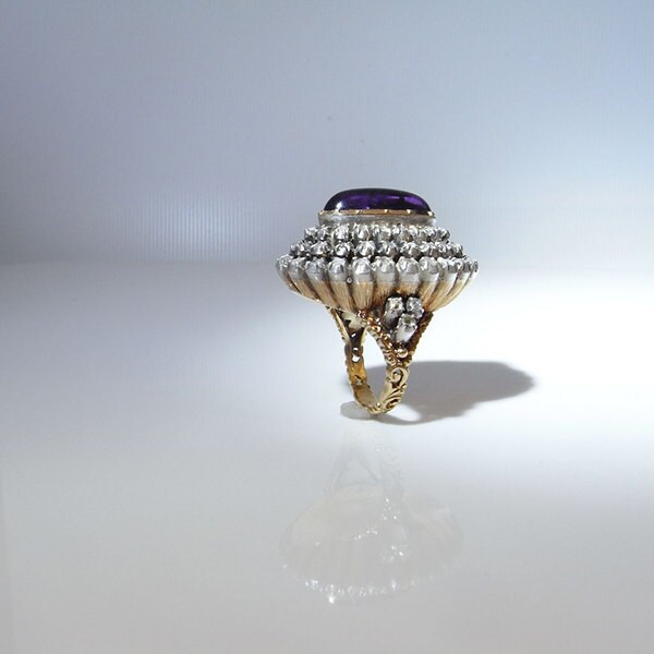 Georgian 18th Century Amethyst Diamond Ring