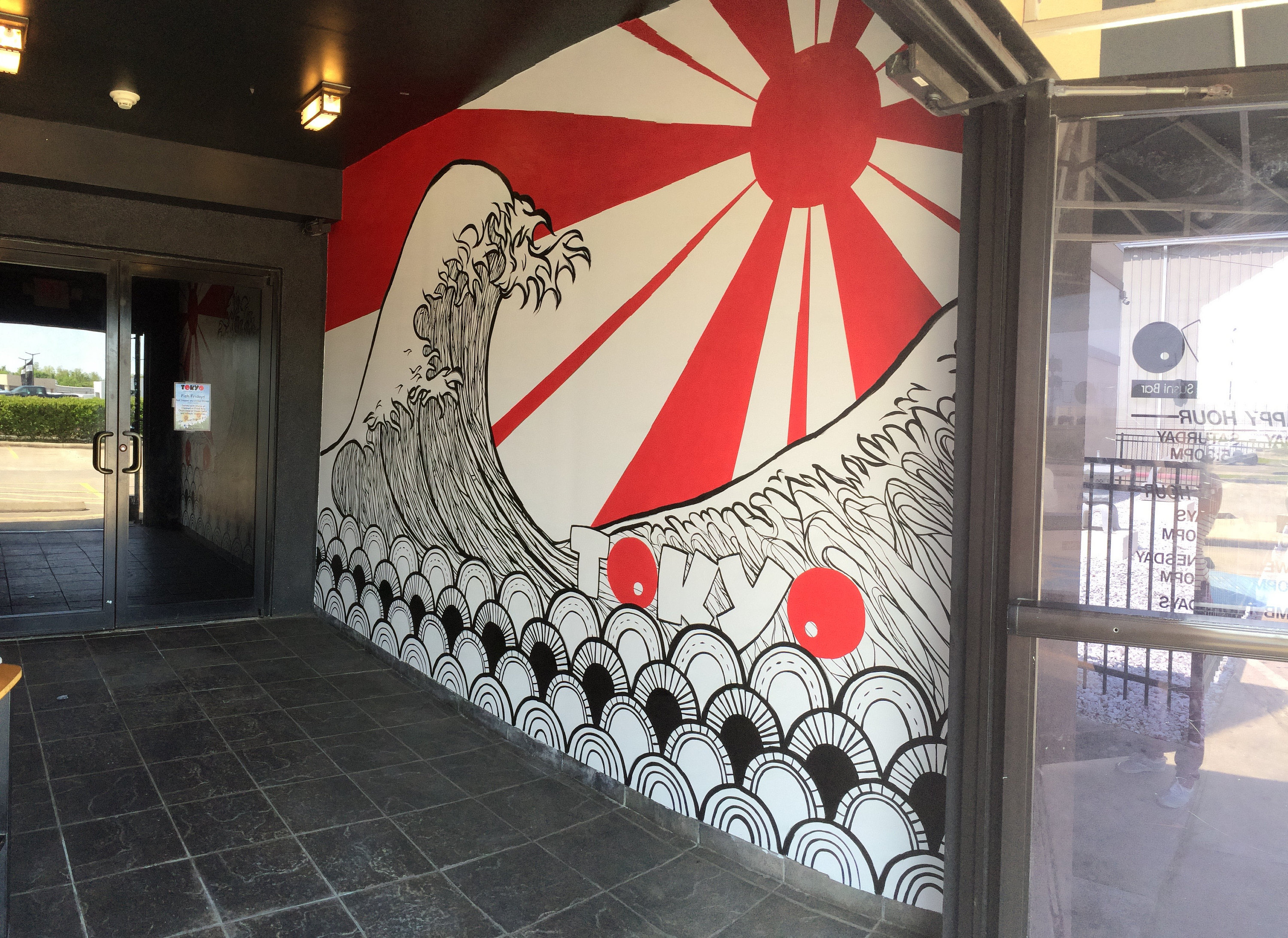 Japanese Mural Paintings - Tokyo Restaurant by Caroline Truong