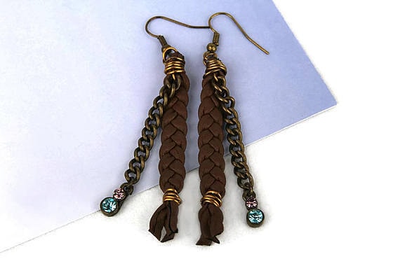 gunadesign recycled leather earrings
