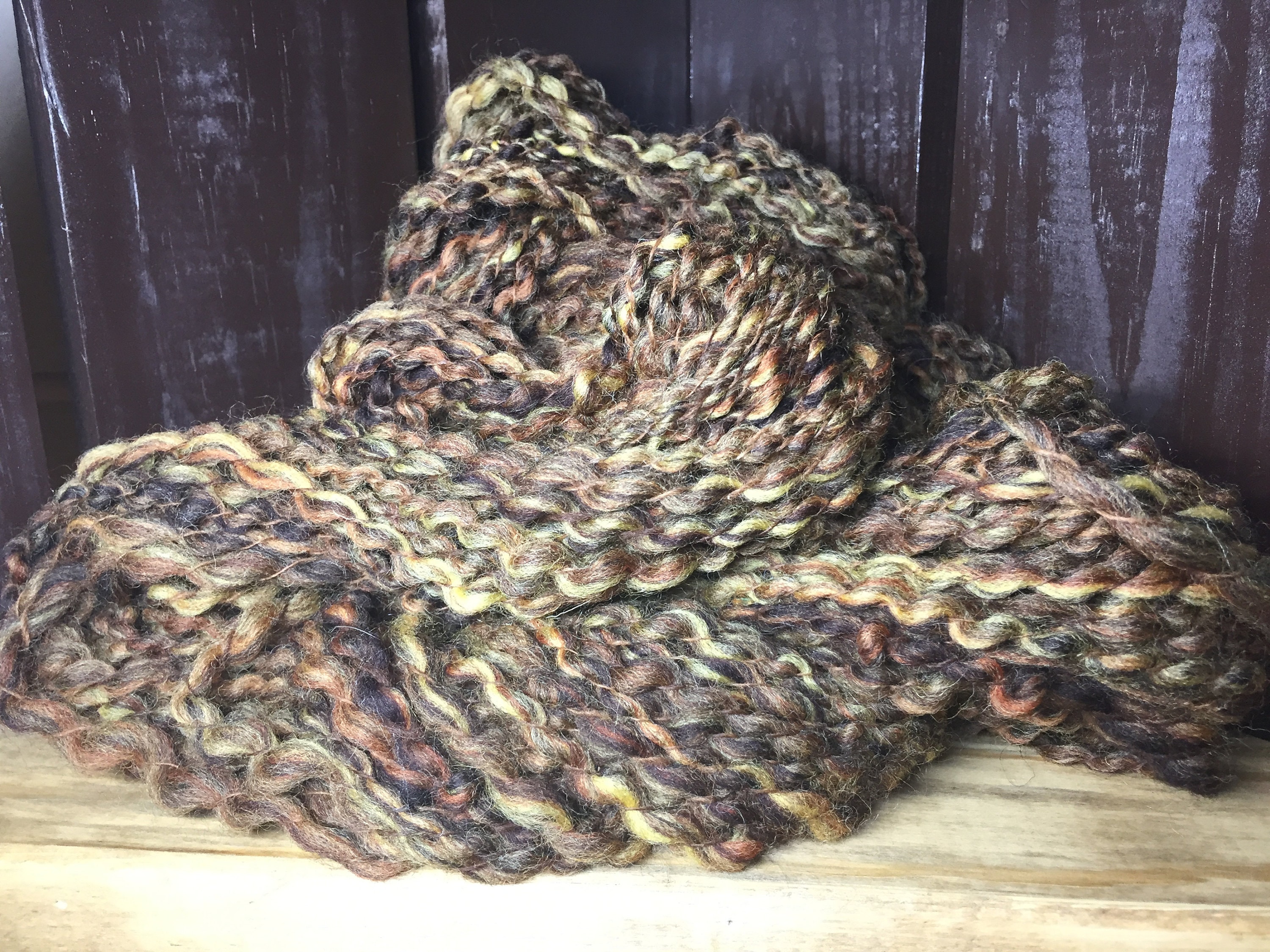 Barnwood - hand spun textured yarn