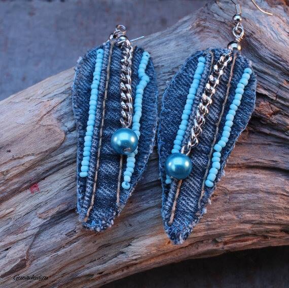 GunaDesign denim earrings