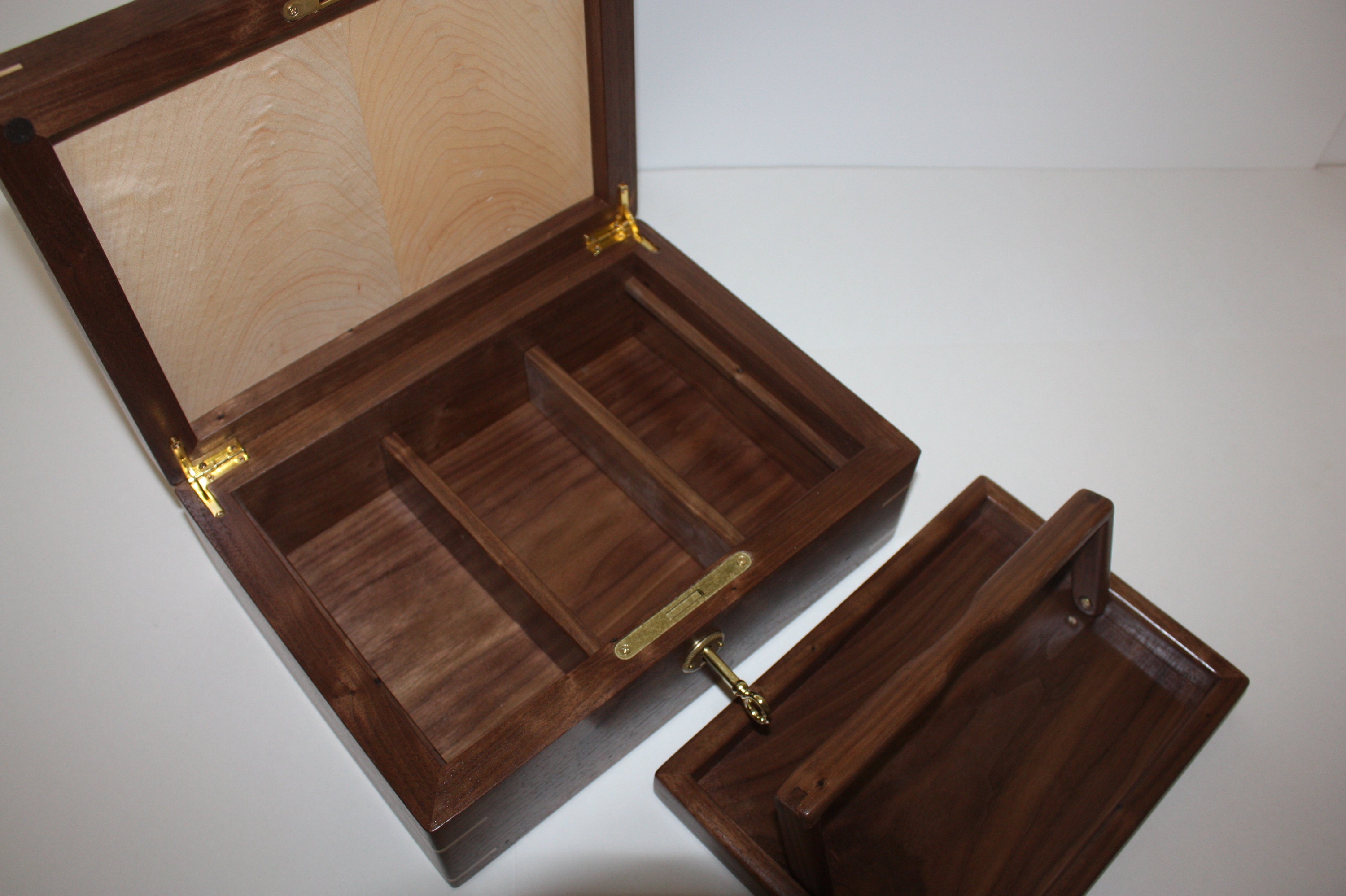 Walnut Box with Lift Out tray and Dividers