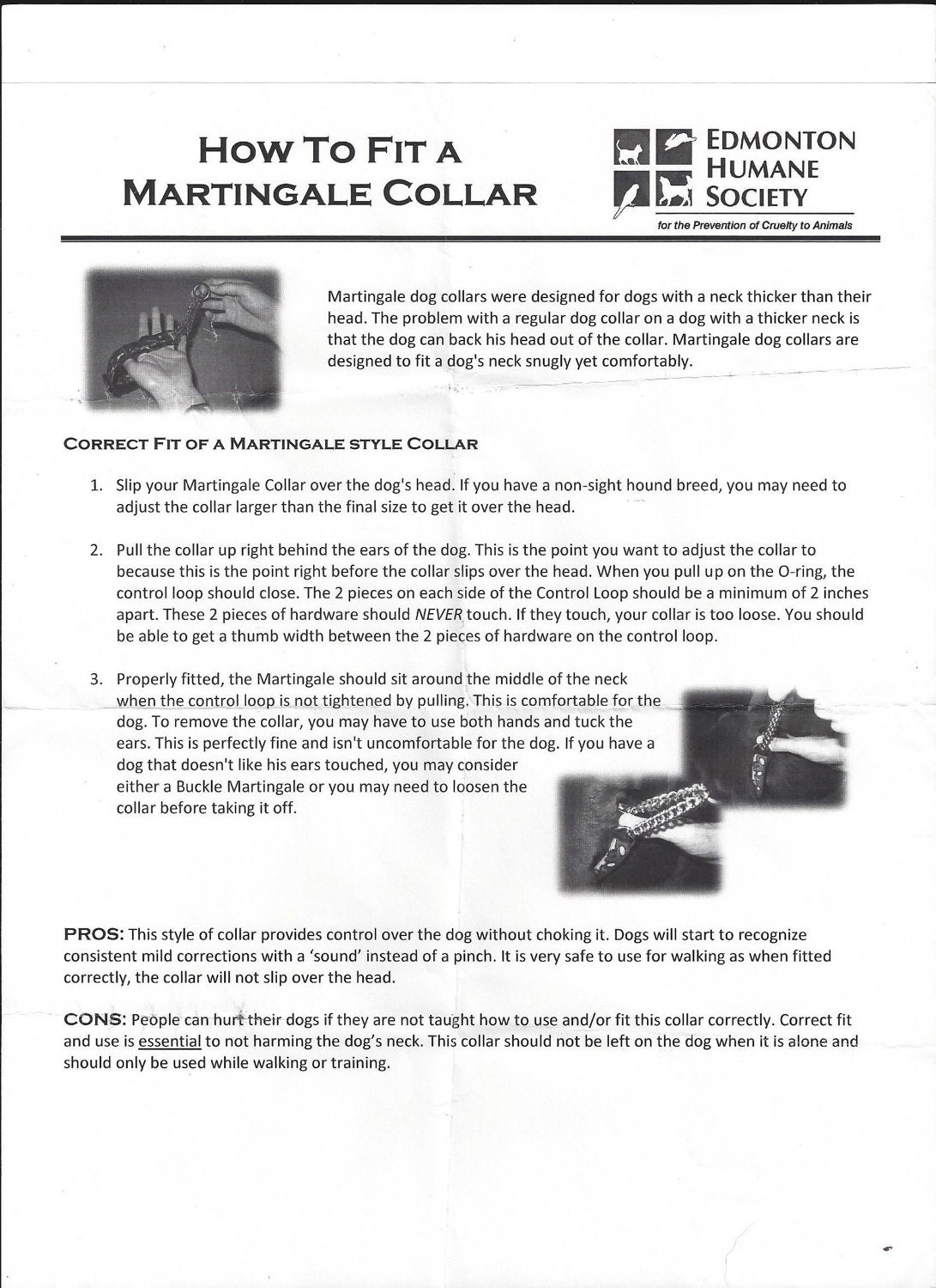 Edmonton Humaine Society hand out