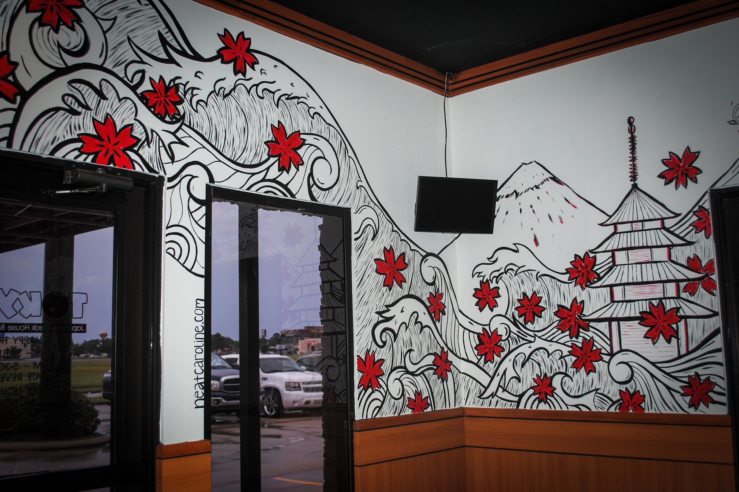 Japanese Mural - Tokyo Restaurant - By Caroline Truong