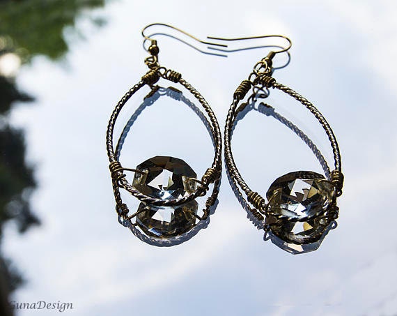 Chandelier Crystal Bead Earrings