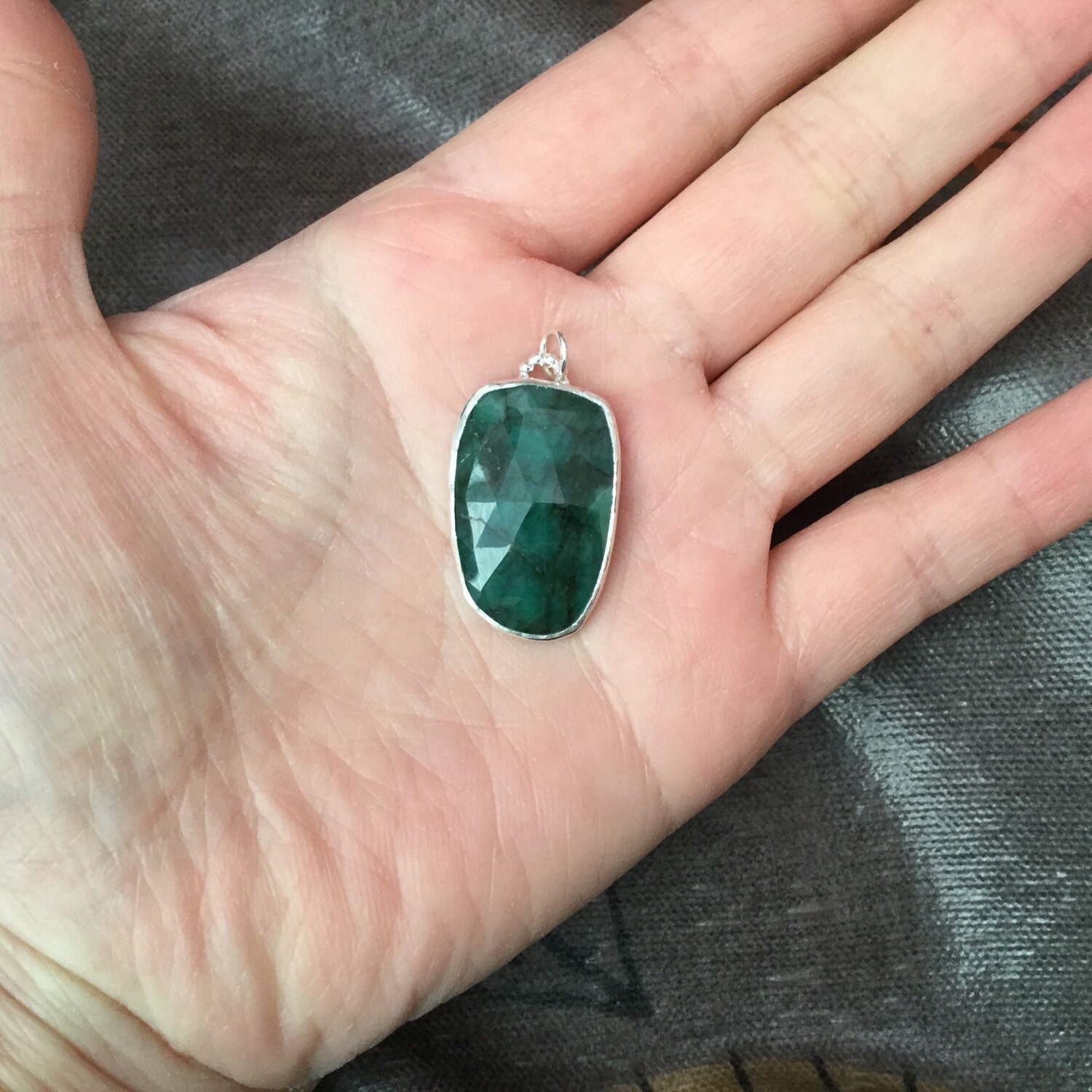 rose cut emerald necklace