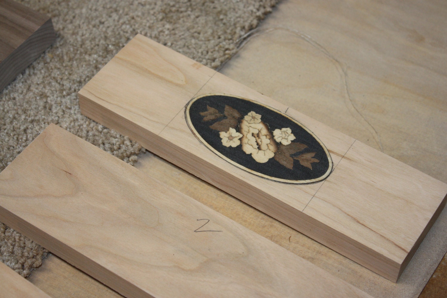 Inlay Flower Medallion in Drawer Front