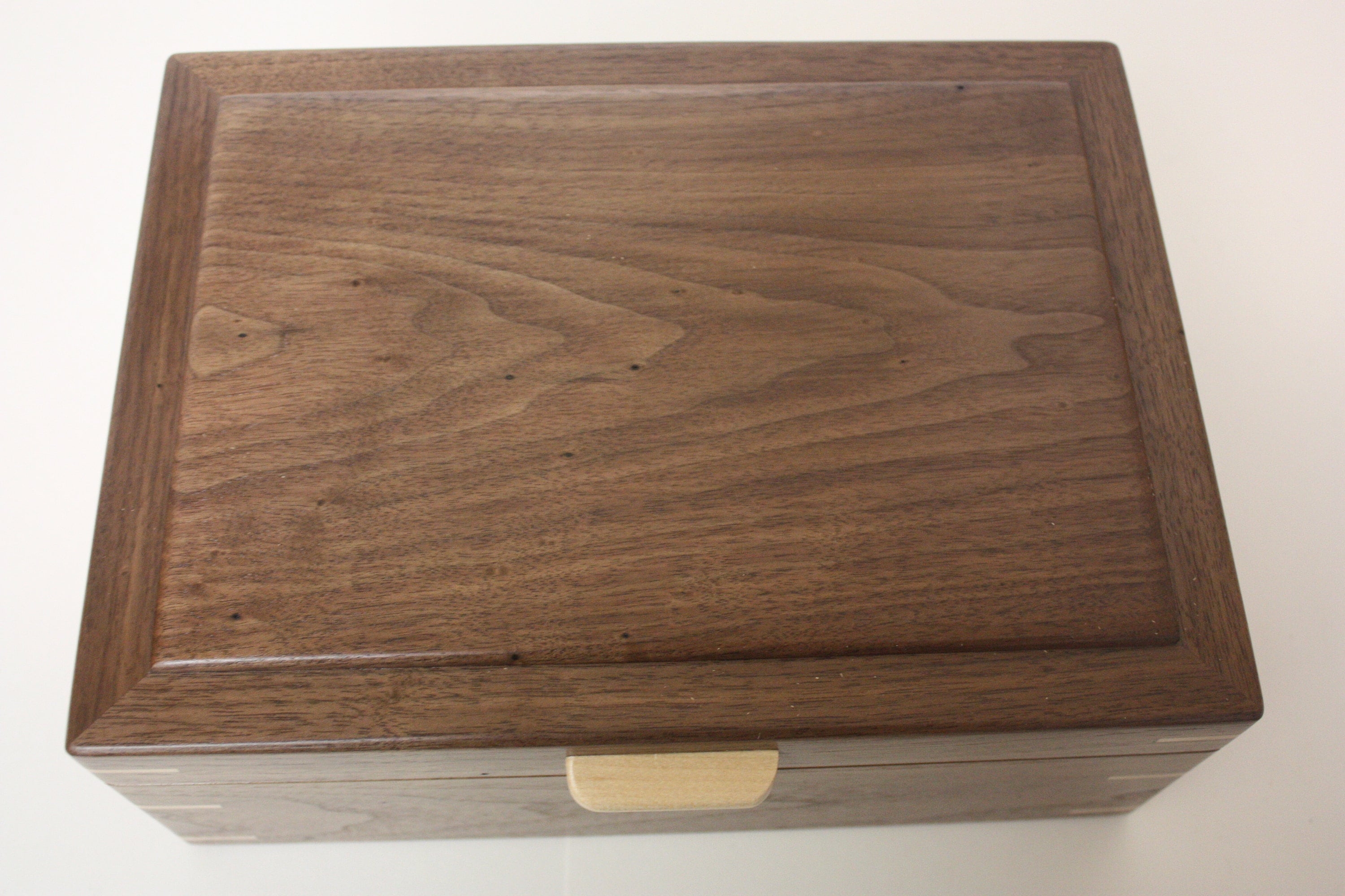 Black Walnut Box with tiny knots and Maple Handle