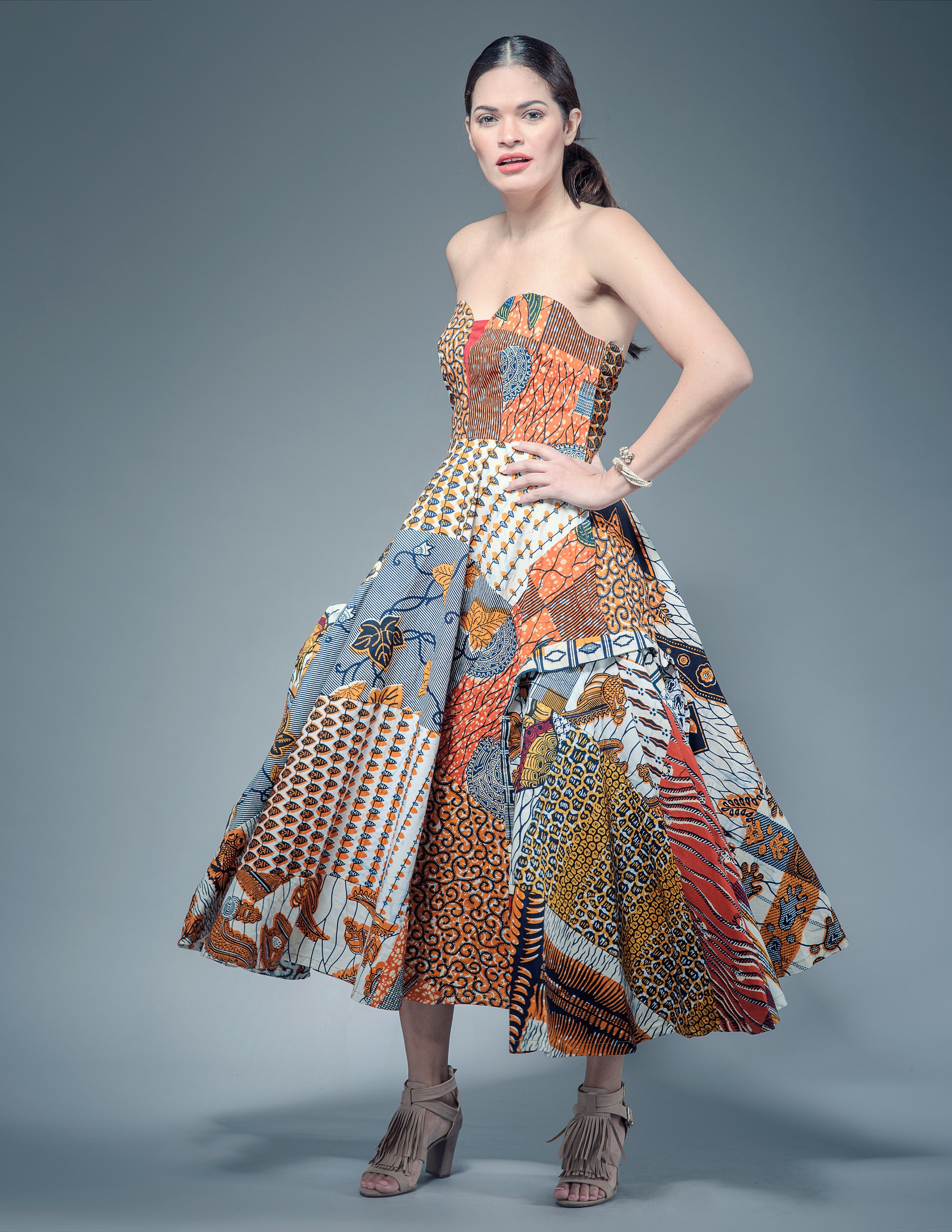 Sosome African Patchwork Evening Gowns