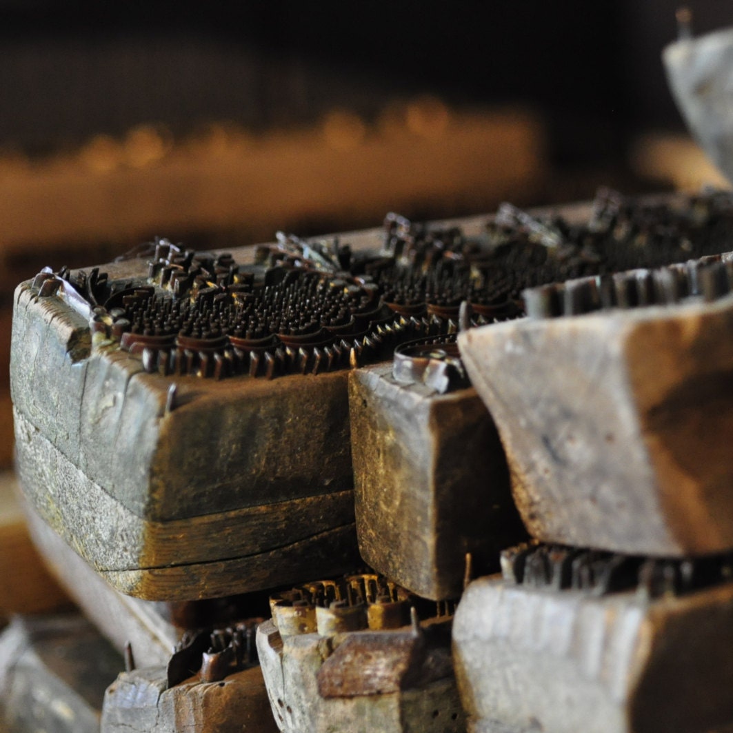 Wooden printing blocks for indigo dying