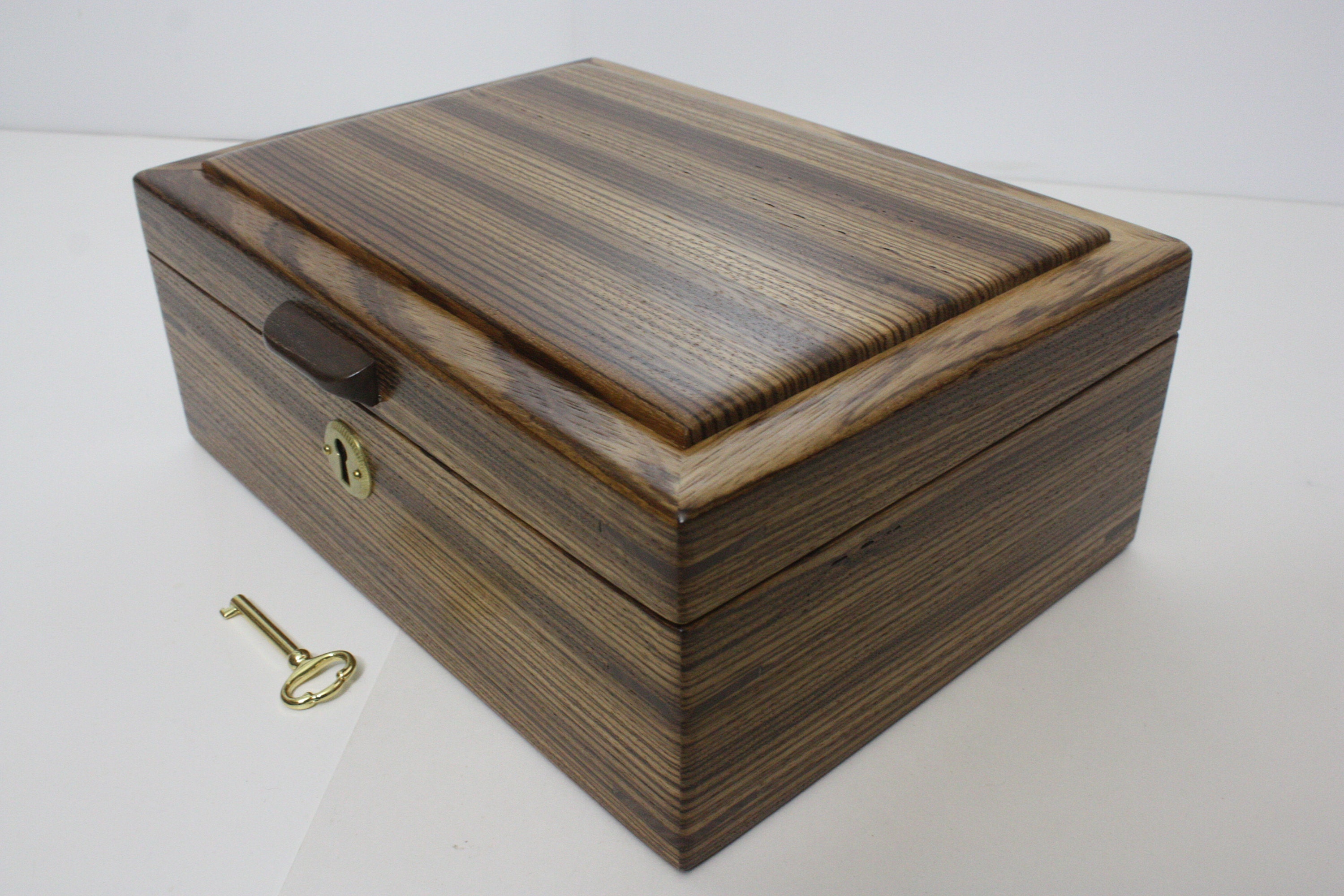 Handmade Zebrawood Locking Wood Box