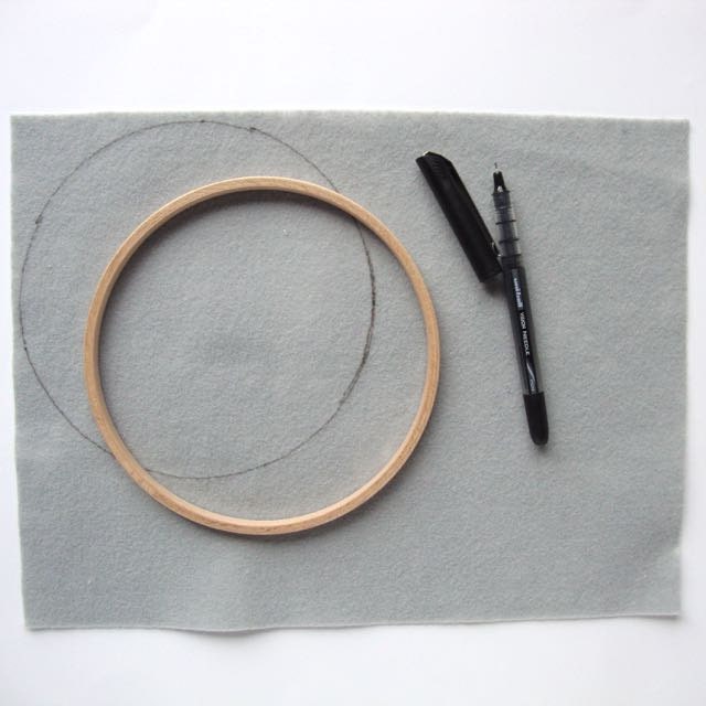 How to finish an embroidery hoop: trim your backing.