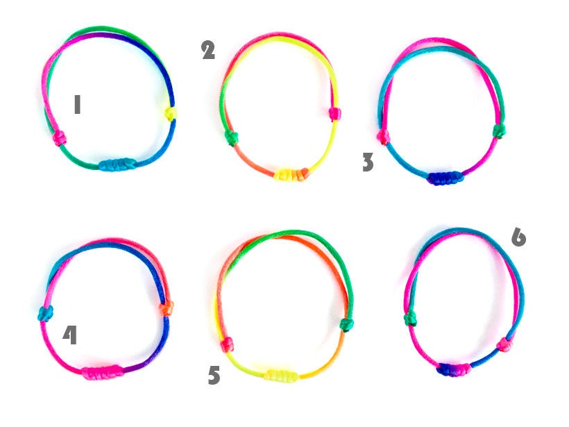 Rainbow rope bracelets, unisex friendship bracelets