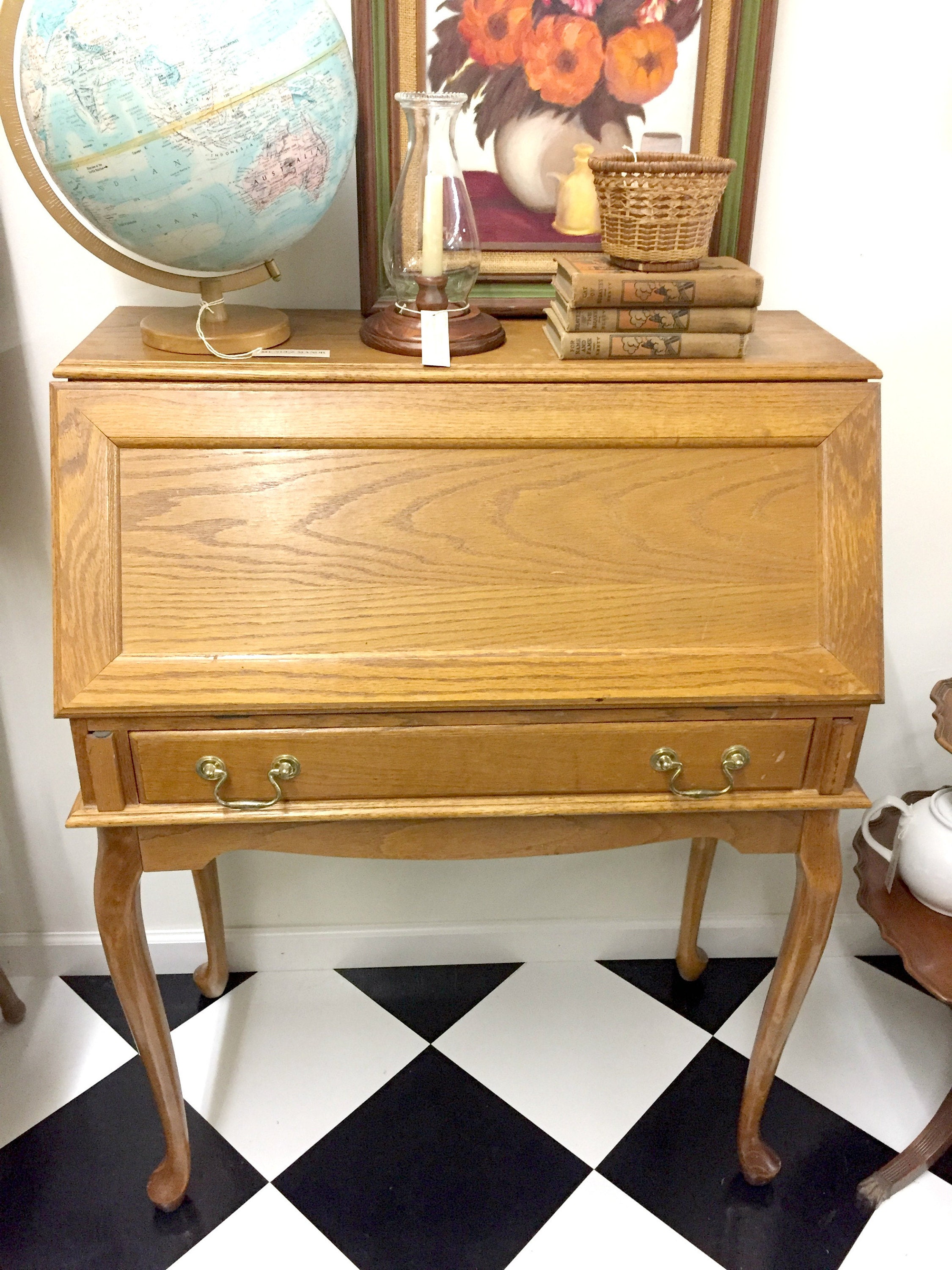 vintage small secretary desk