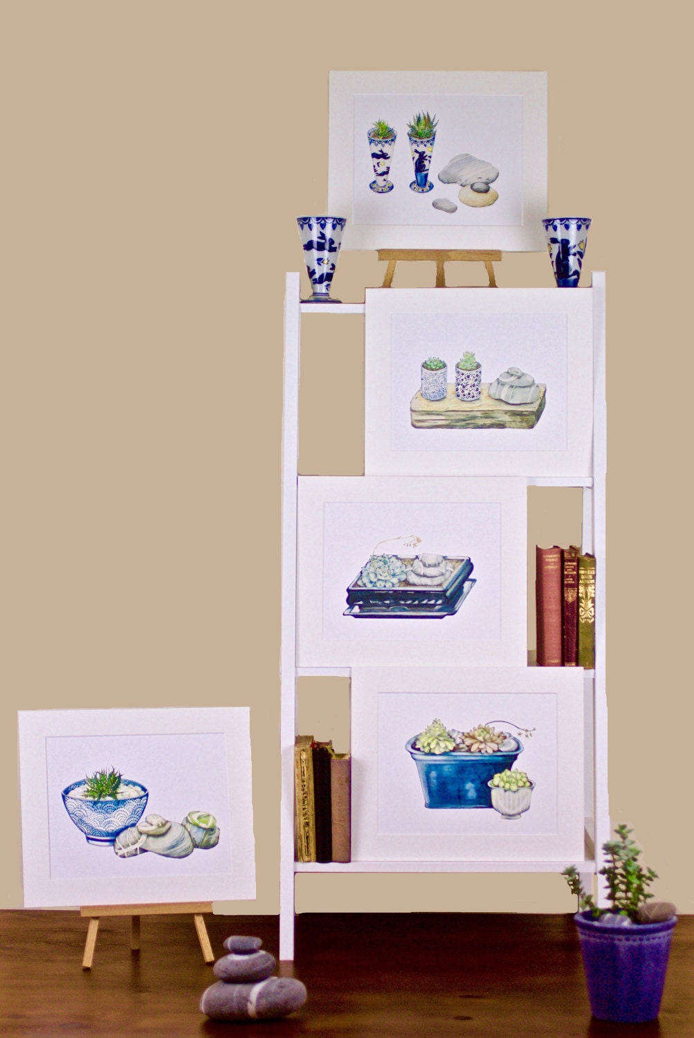 Irelands Treasures: Blue Ceramics, Succulents and Killiney Beach Stones