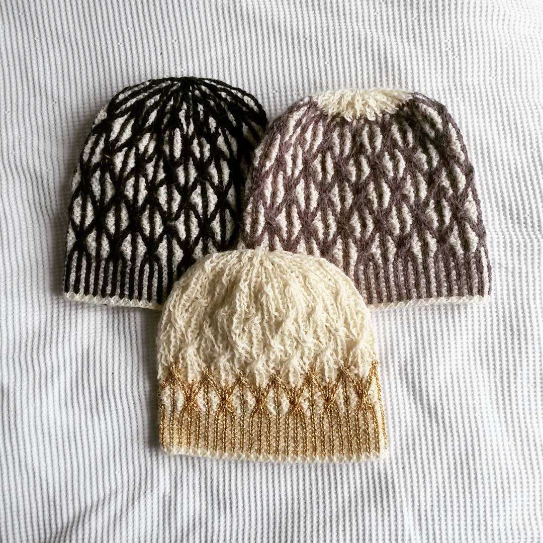 Aran Lattice Beanie Two Tone