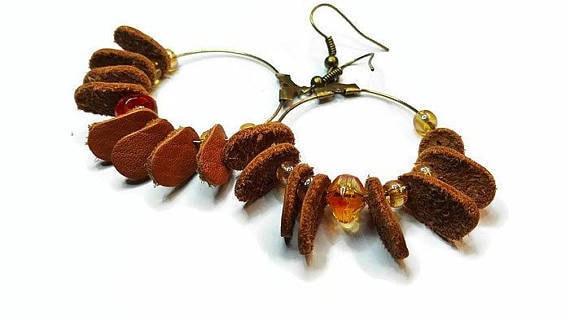 gunadesign recycled leather earrings