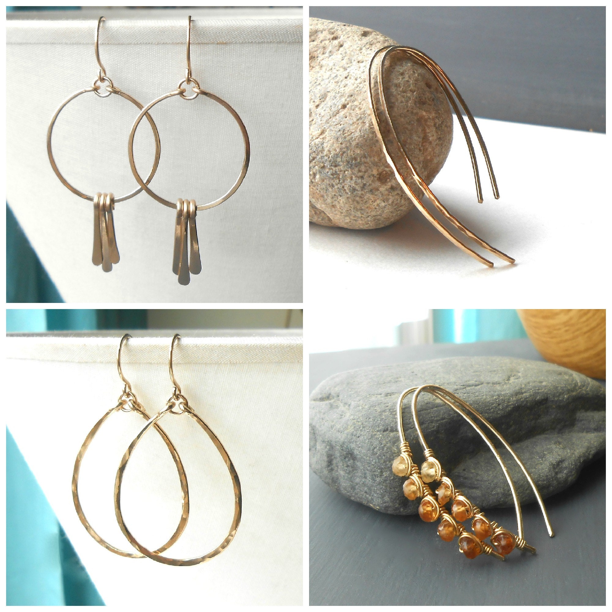 handmade gold filled hoop earrings