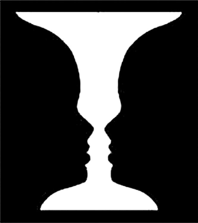 Perception Image of Two Faces Or Goblet