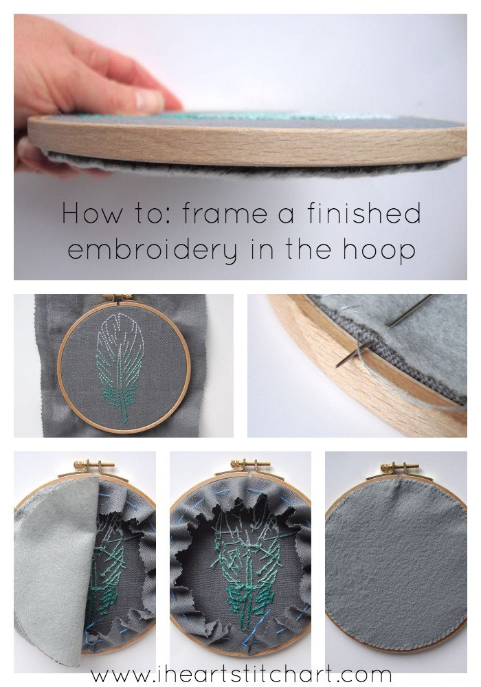 How to finish an embroidery hoop: method one.
