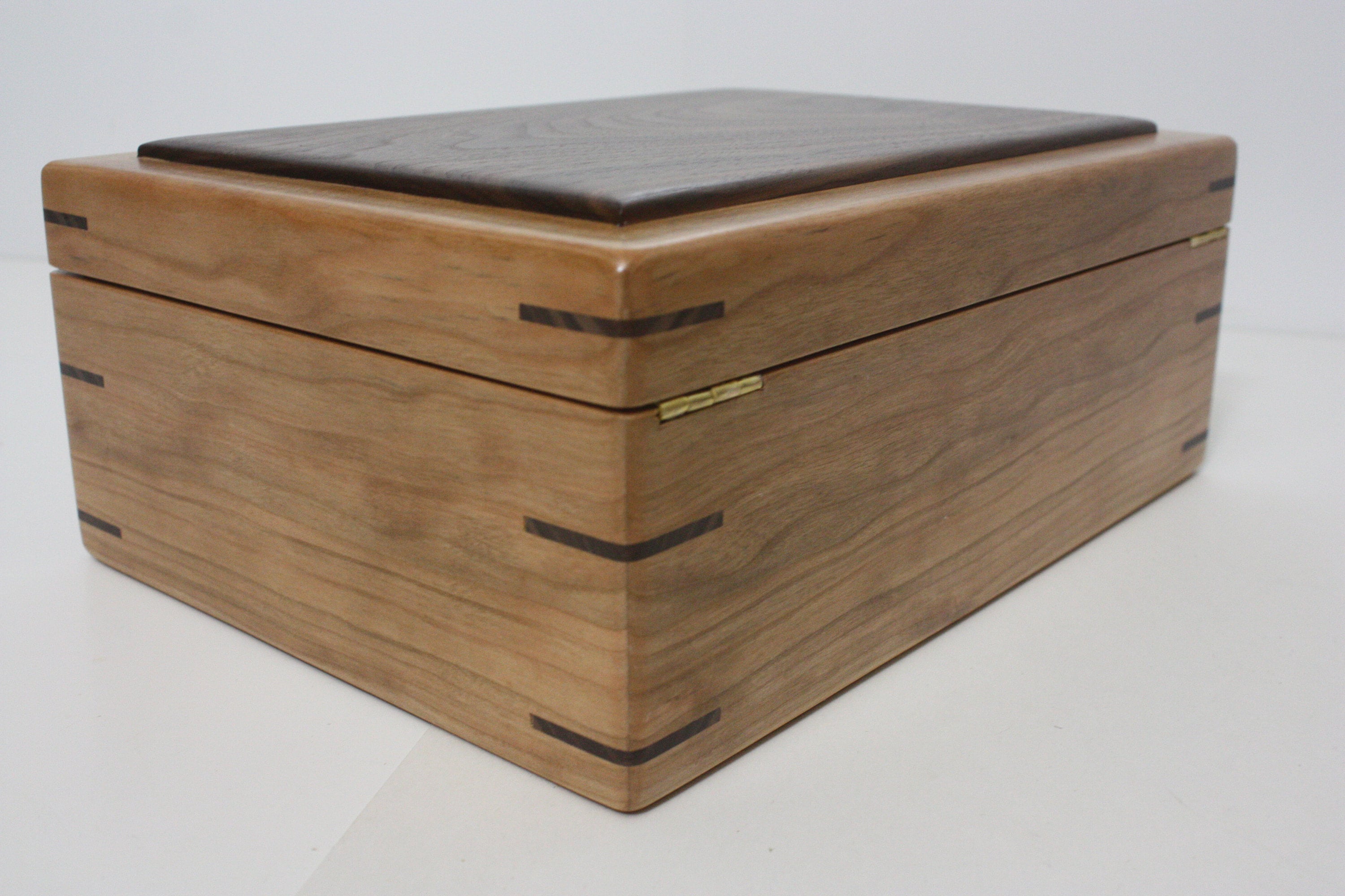 Cherry Wood Box with Hinged Lid