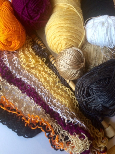 Mixture of yarn in fall colors