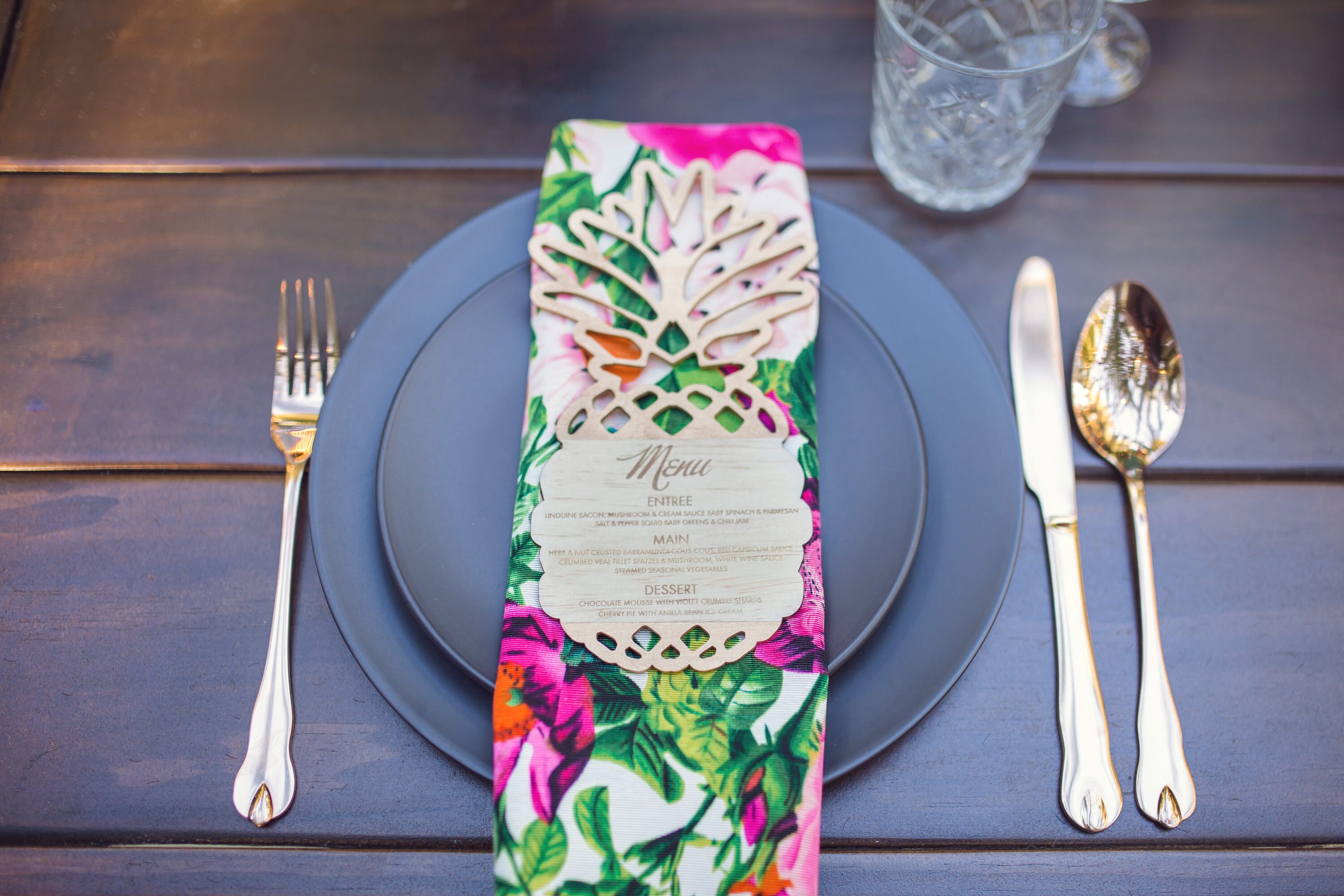 Pineapple Menu - Laser cut