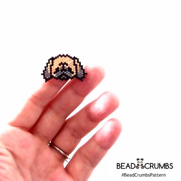 Pekingese Brick Stitch Pattern by Bead Crumbs