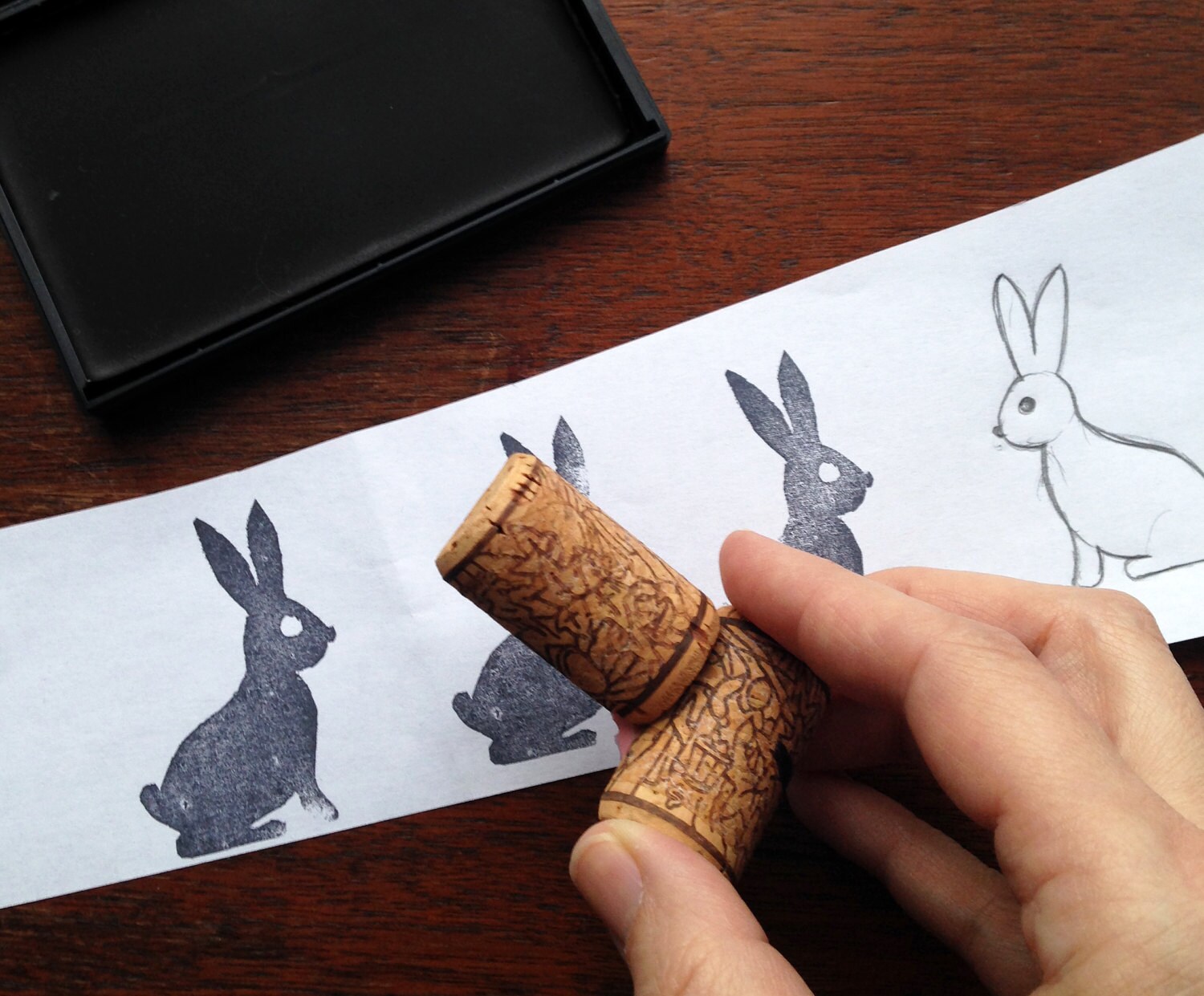 Test de létampe sur du papier