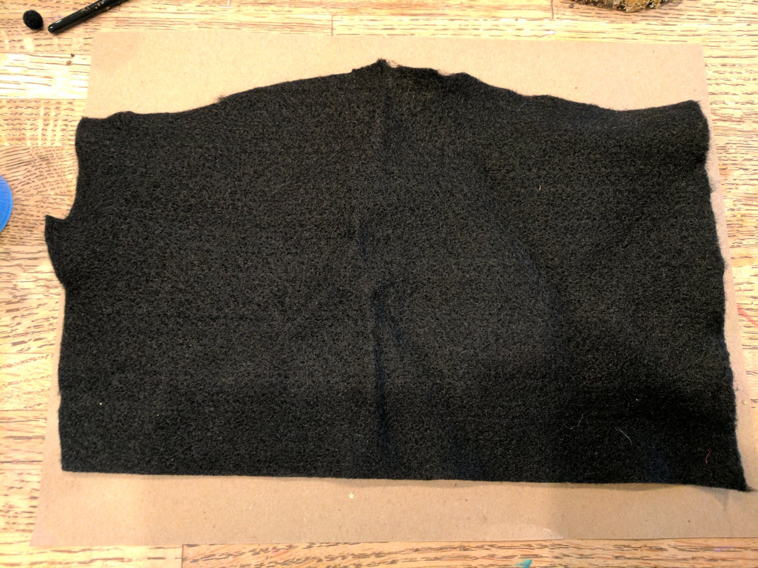 Black piece of felt
