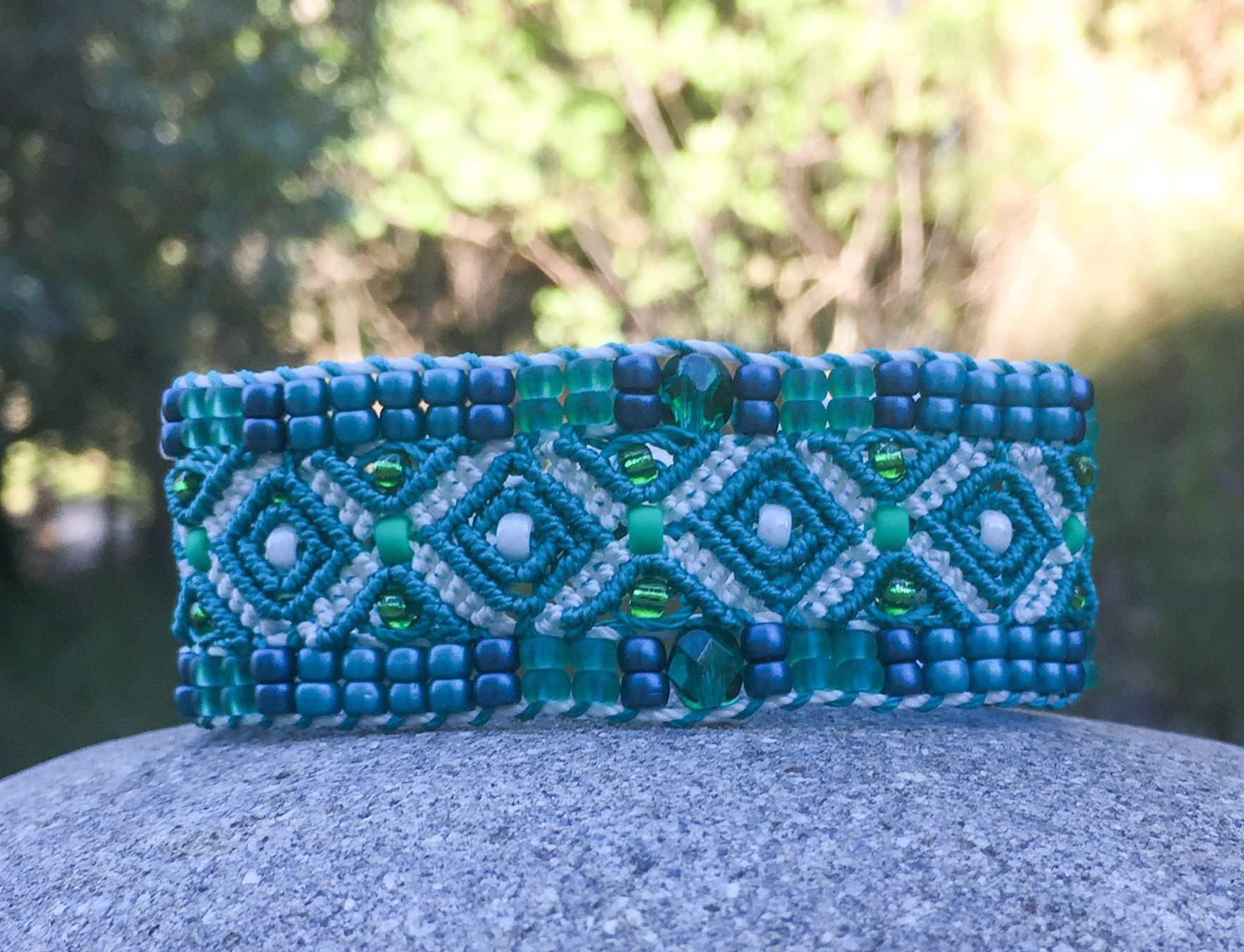 Bracelet Le Cassidain vert et blanc