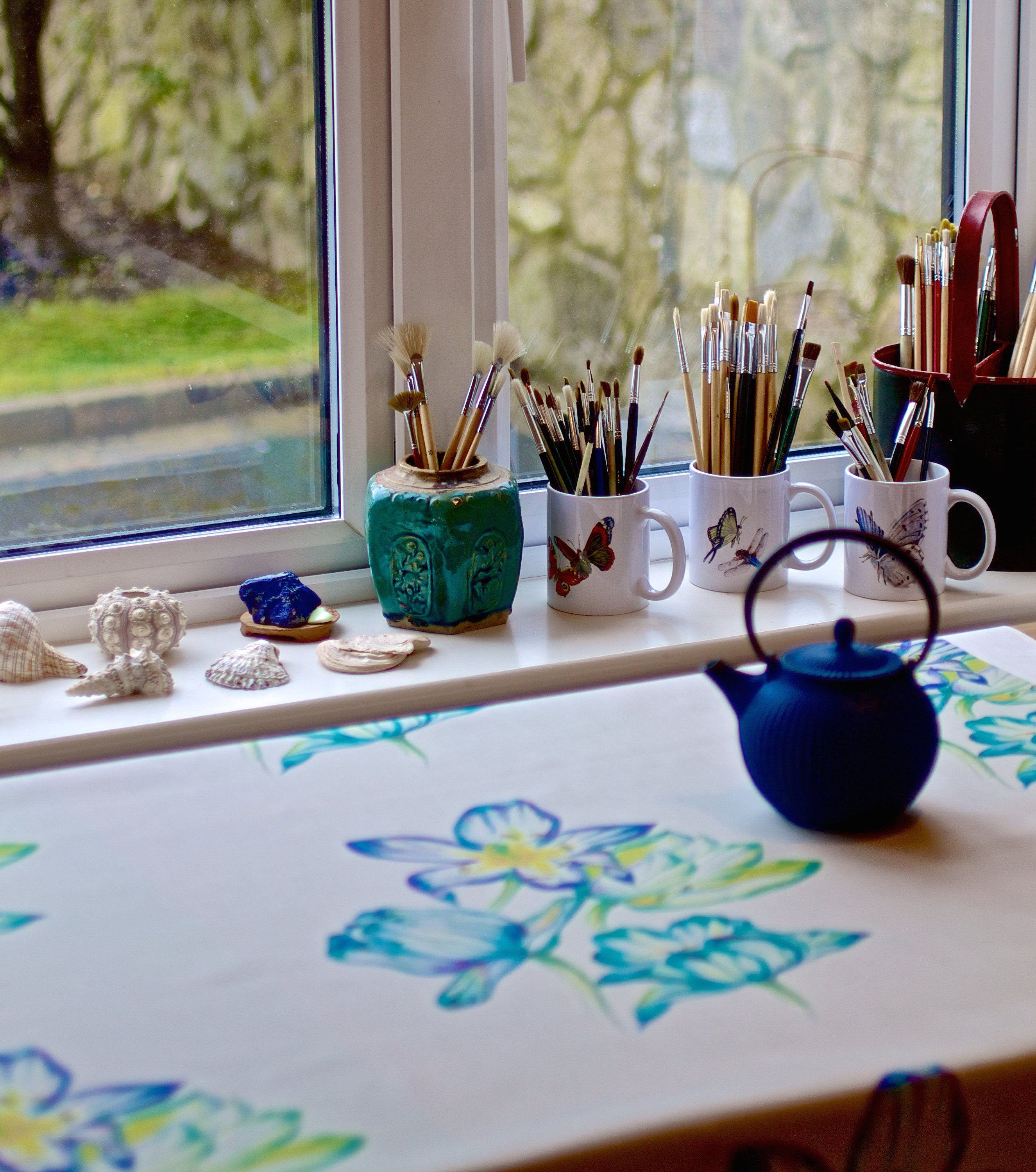 My Blue Tulips as Textile Design: original is available here and on Etsy.