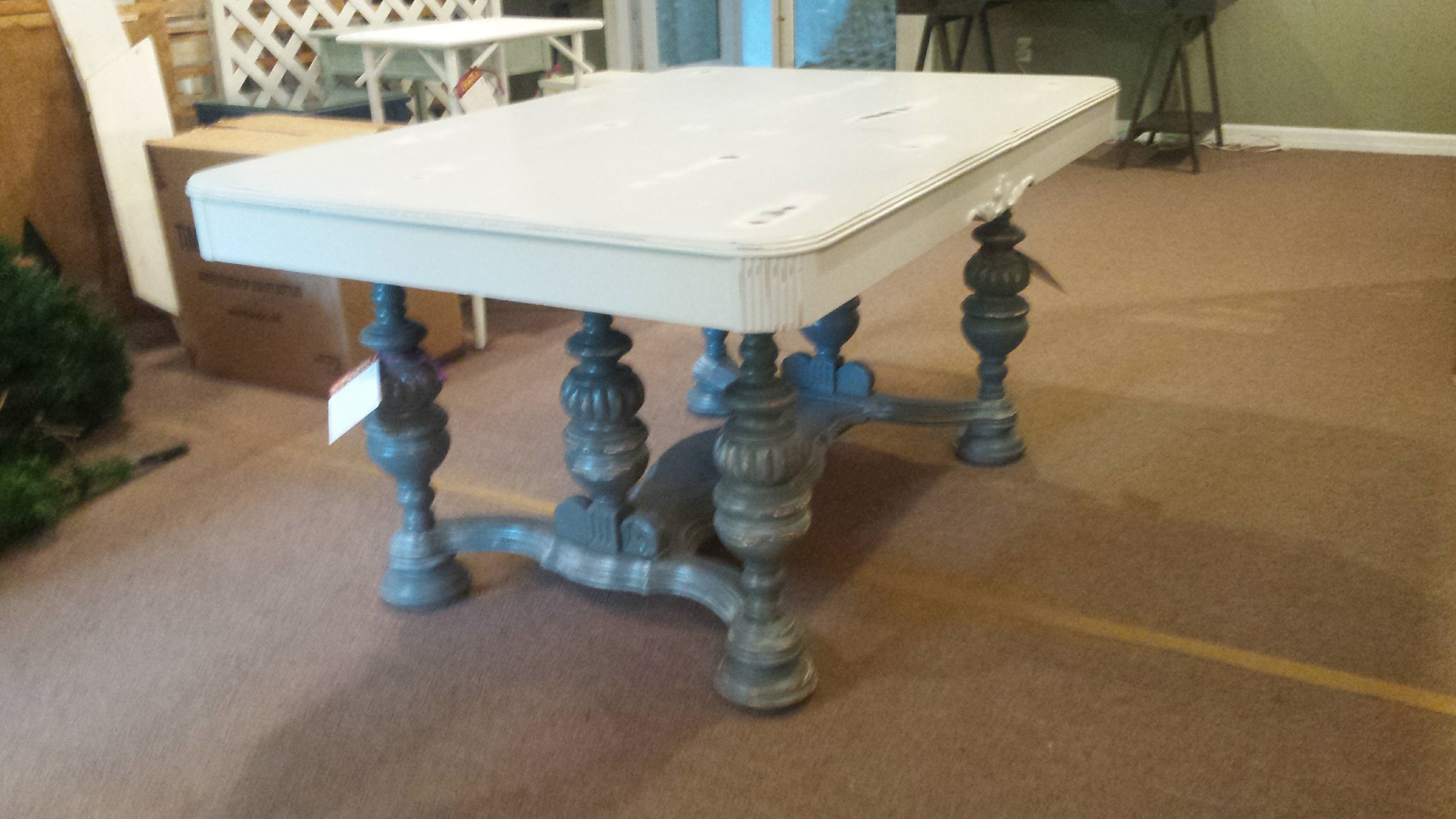 vintage, dining room table, distressed, shabby chic, rustic, farmhouse, cottage, country