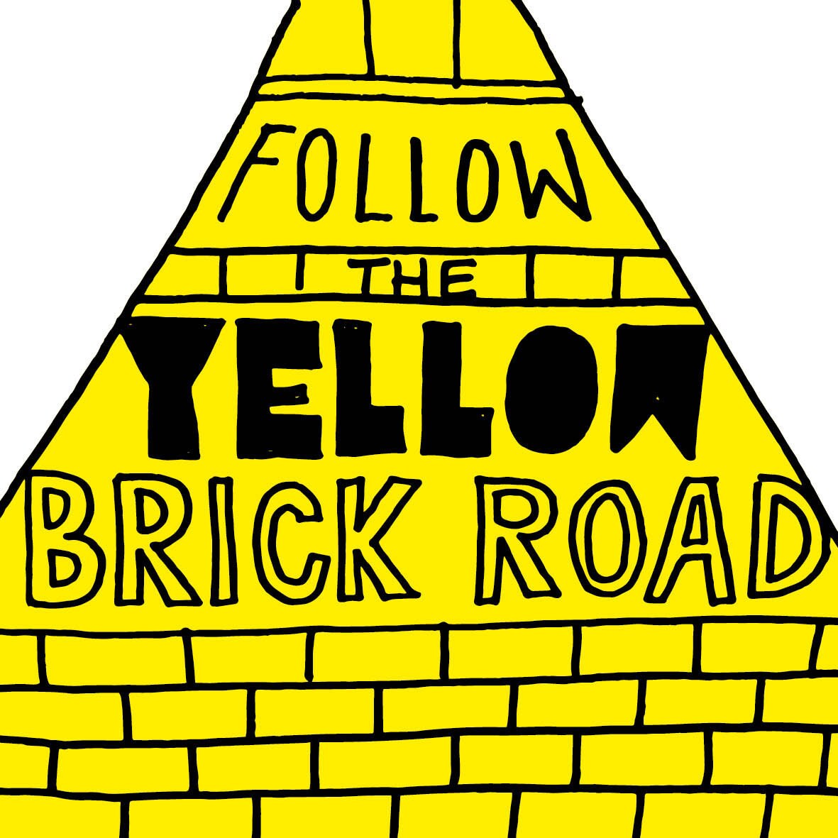 Hand lettering yellow brick road