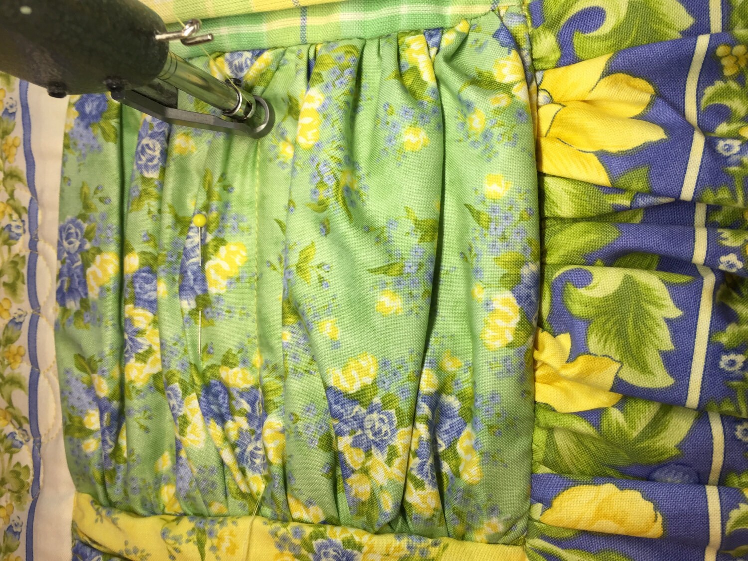 Quilting the Woven Hope ruffles. Quilt pattern and design by Heather Spence Designs, copyrighted.