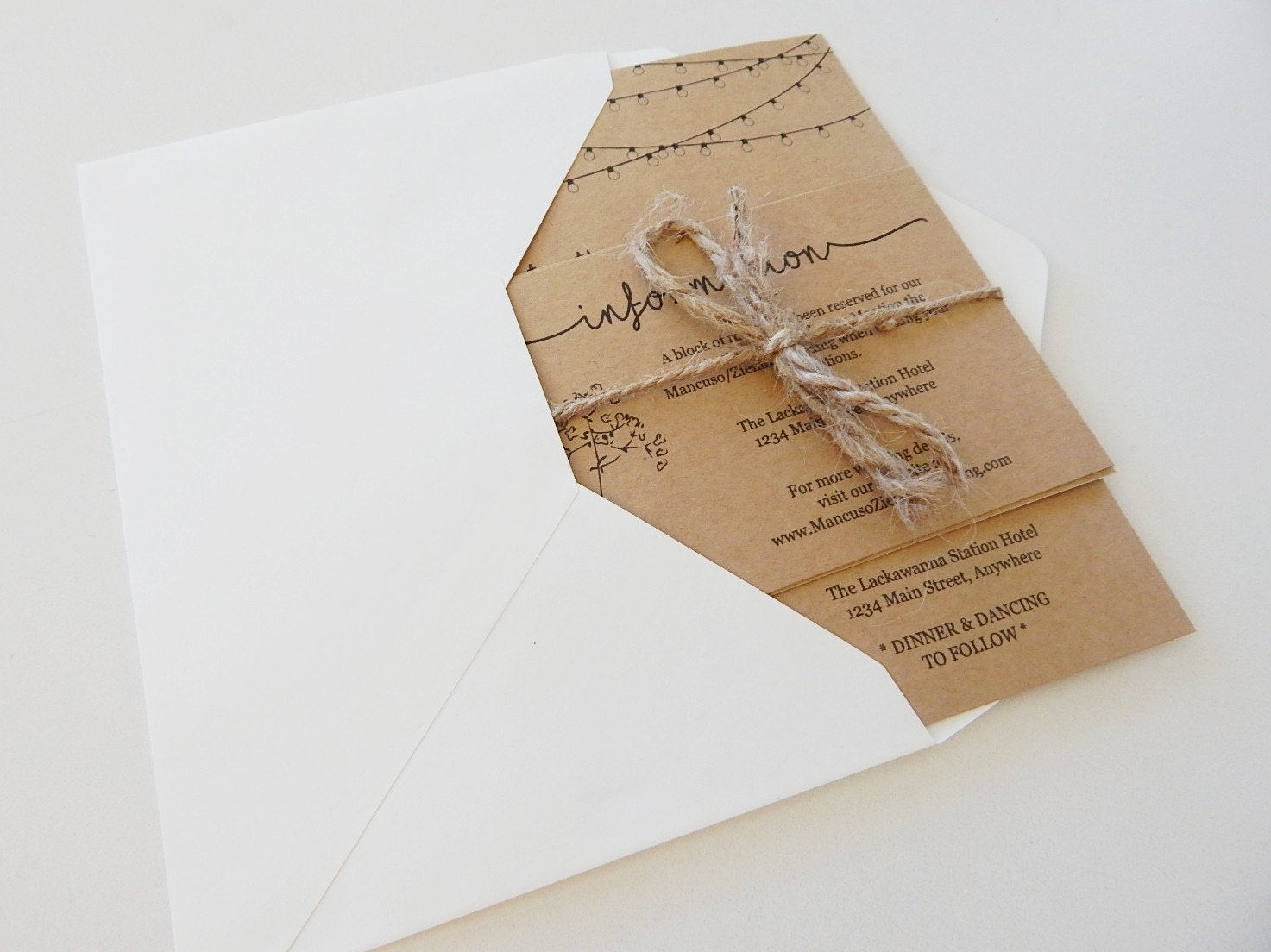 Wedding invitation set in envelope