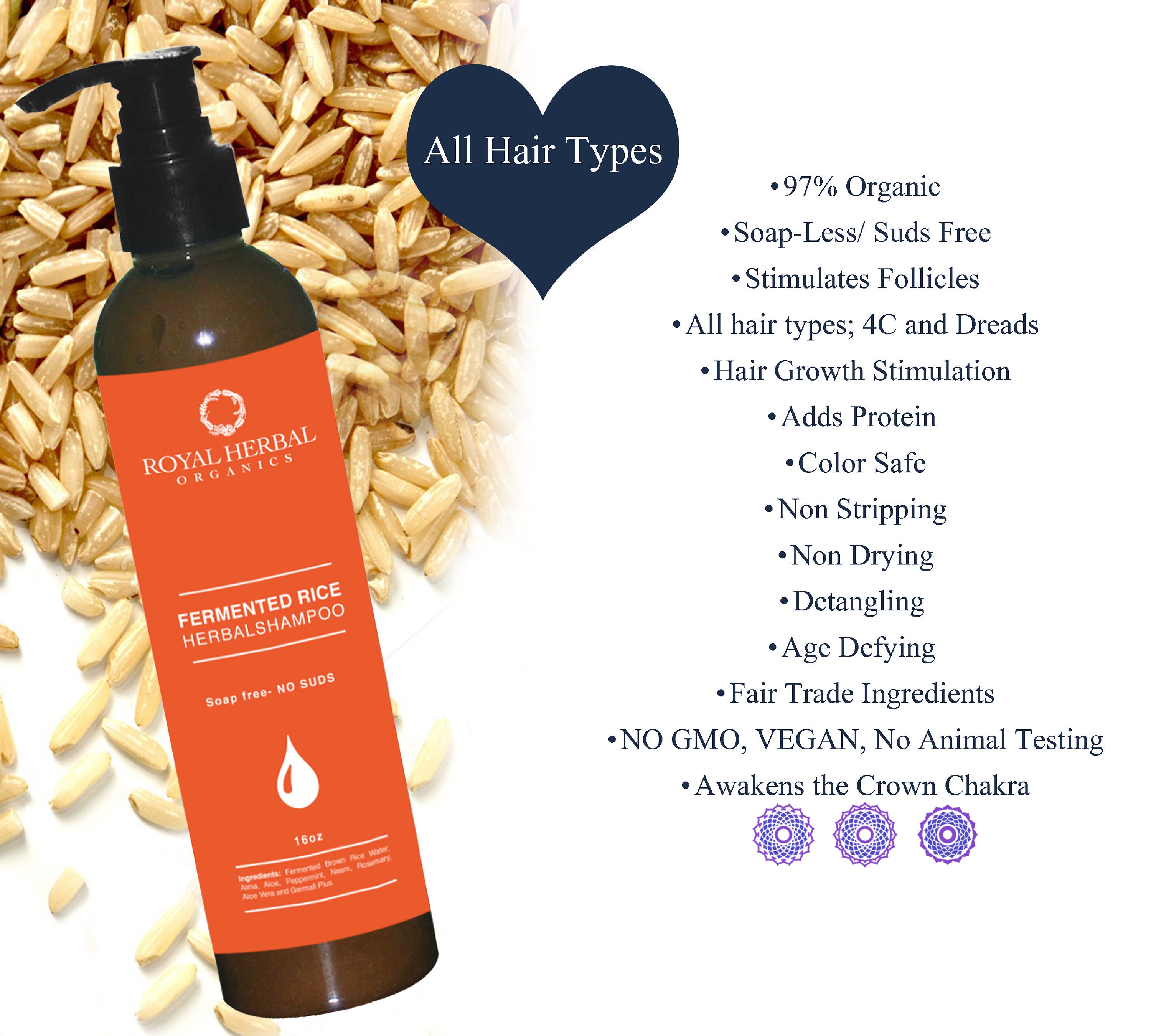 Fermented Rice Shampoo Royal Herbal Organics