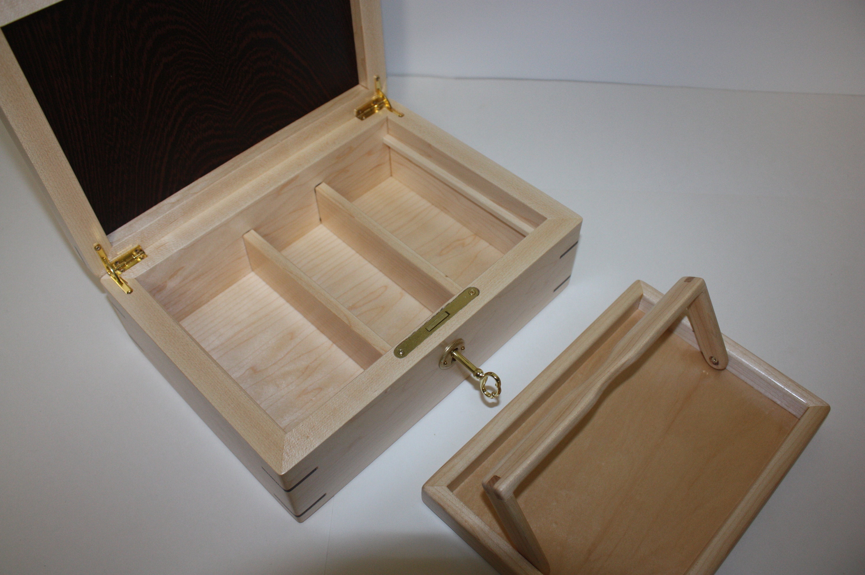 Locking Box with Dividers and Tray