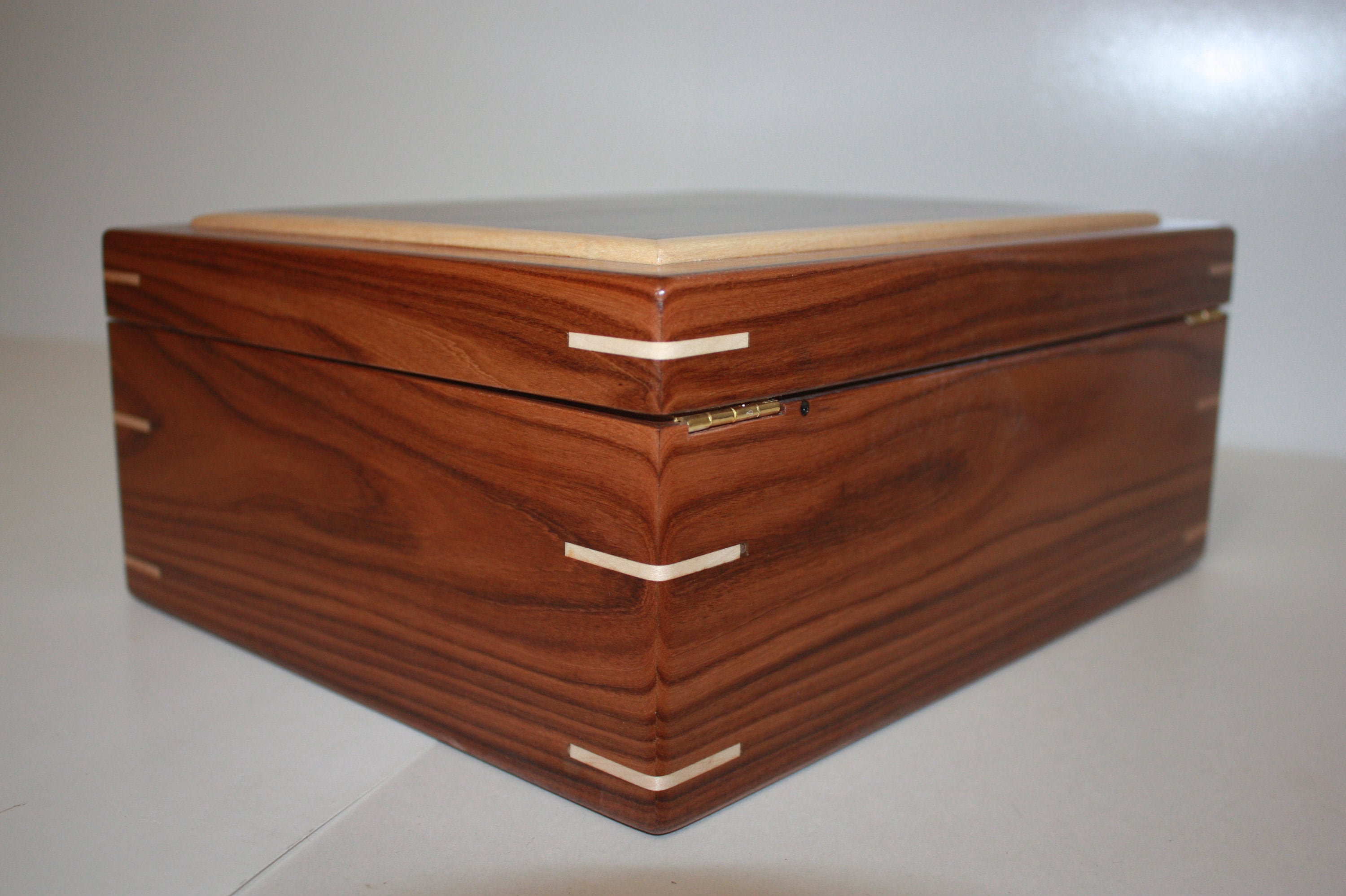 Wood Box with Hinged Lid