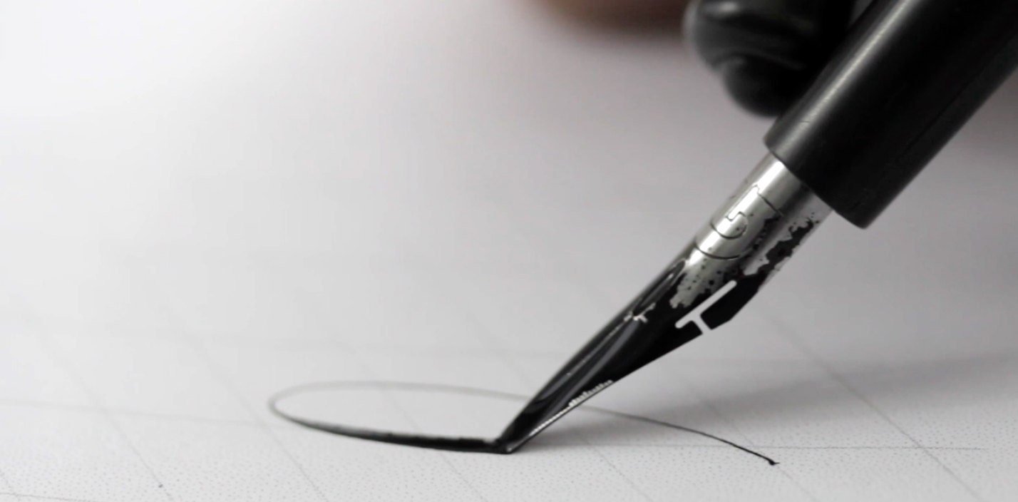 calligraphy nib bending