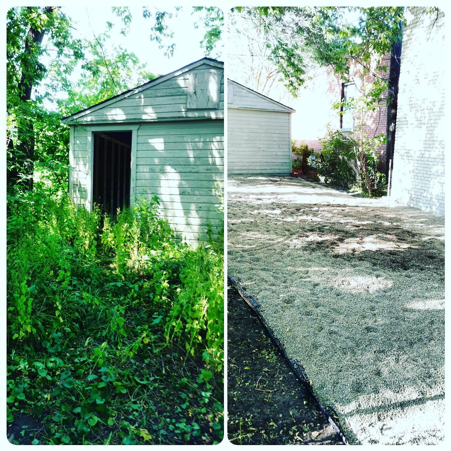 Before and after some back breaking yard work in Detroit