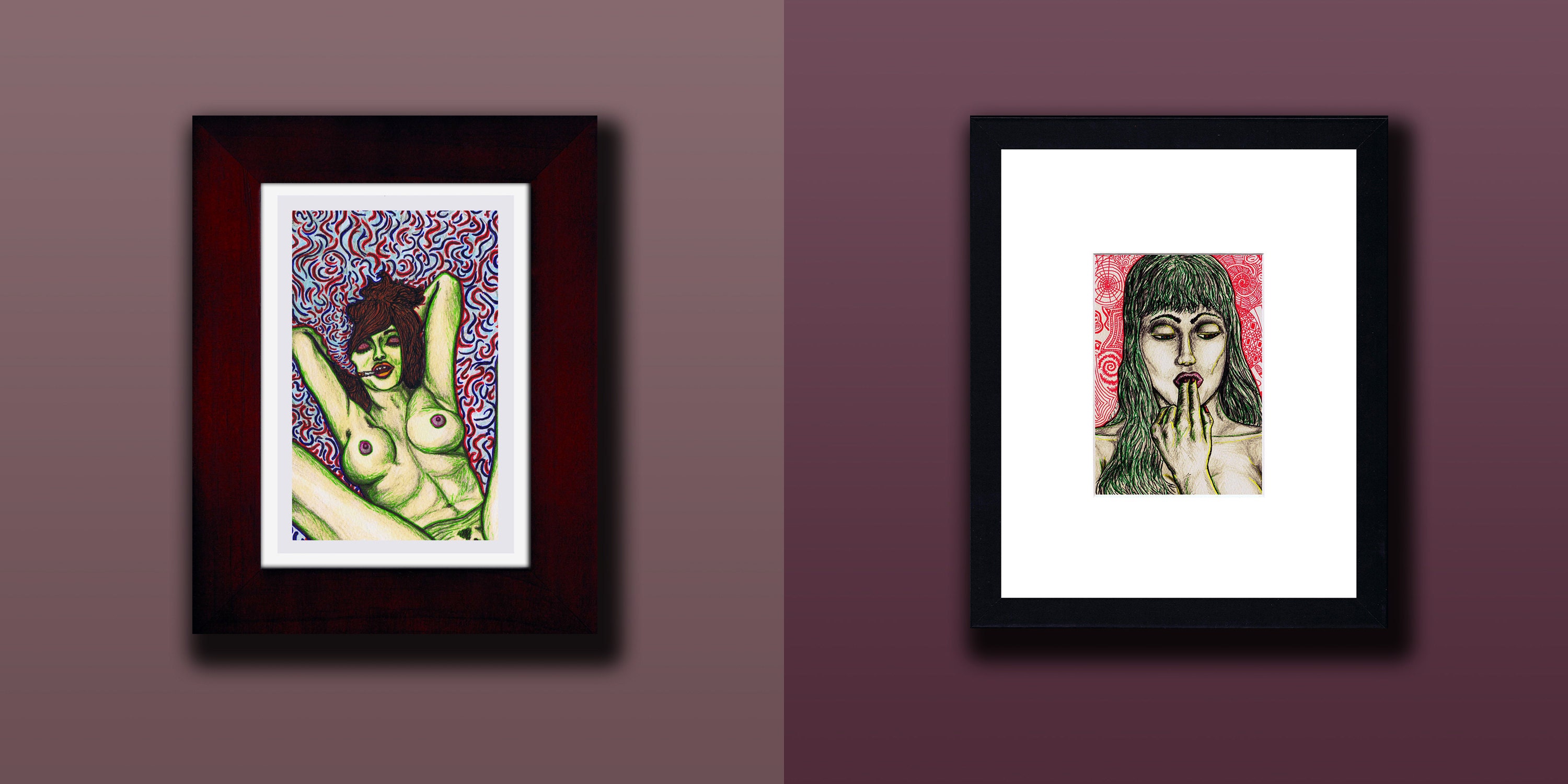 Green Fairy 2 (left) and Down the Rabbit Hole (right) by CRD Larson