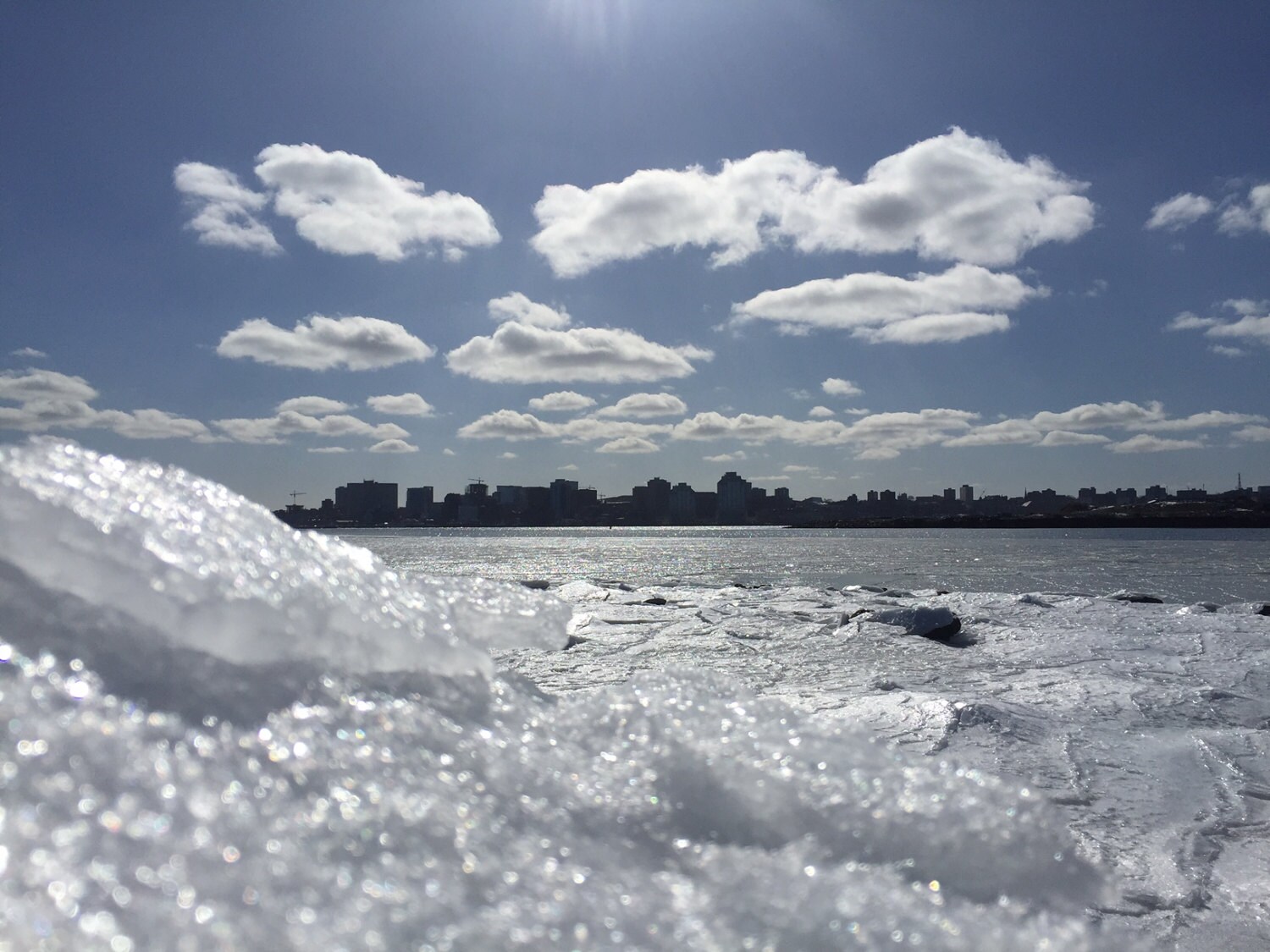Dartmouth waterfront halifax skyline winter ice