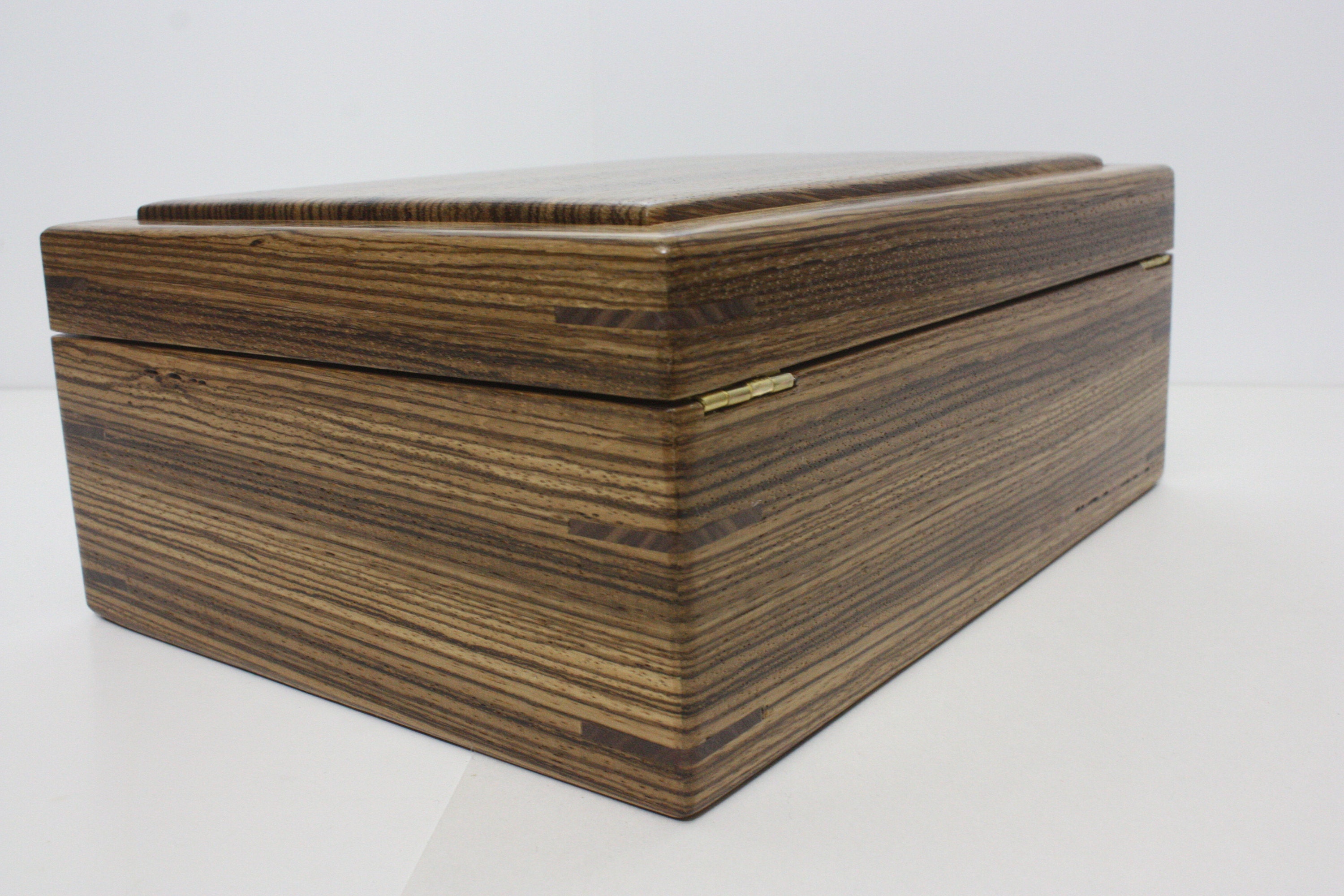 Zebrawood Box with Quadrant Hinges