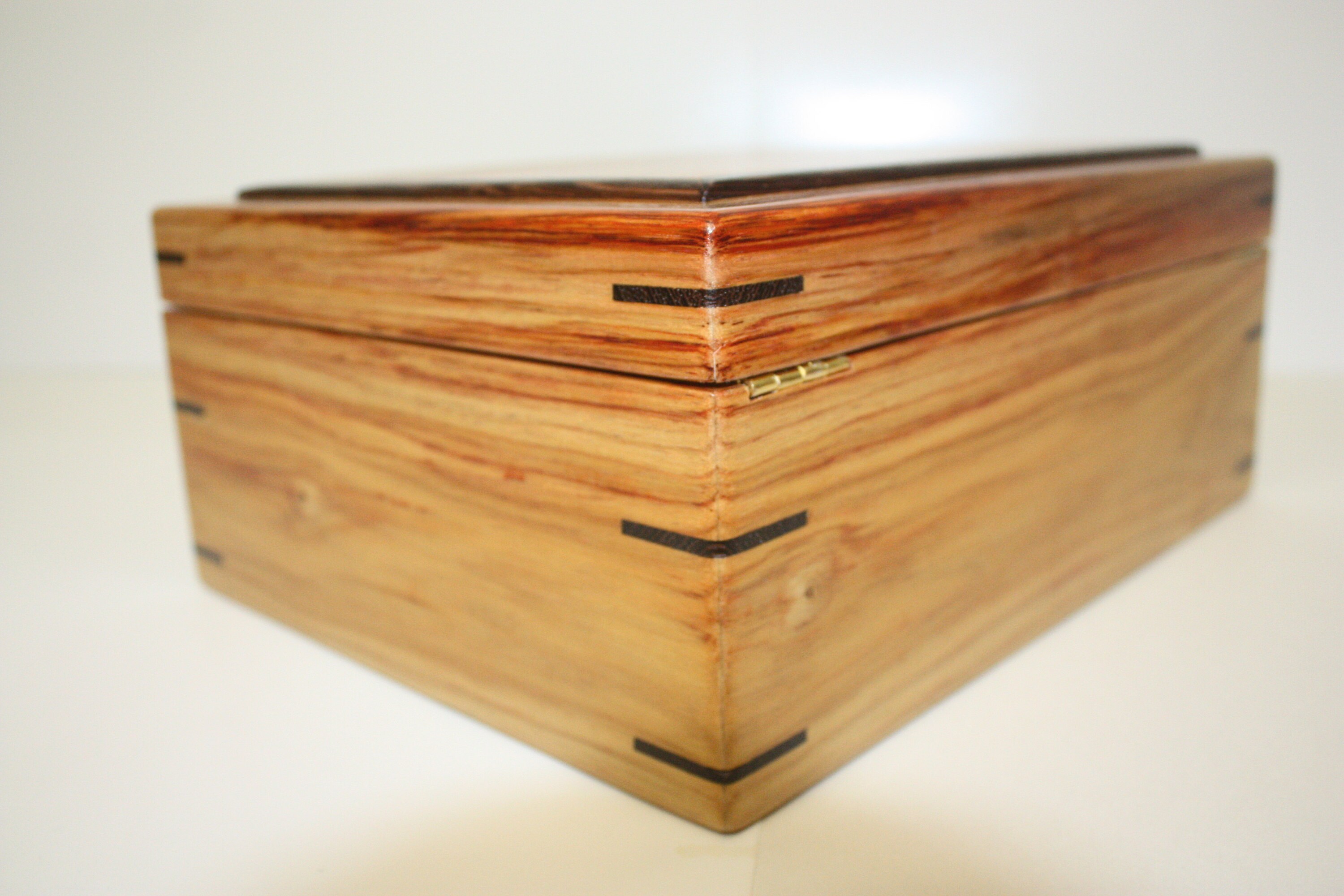 Canarywood Box with Quadrant Hinges and Lock