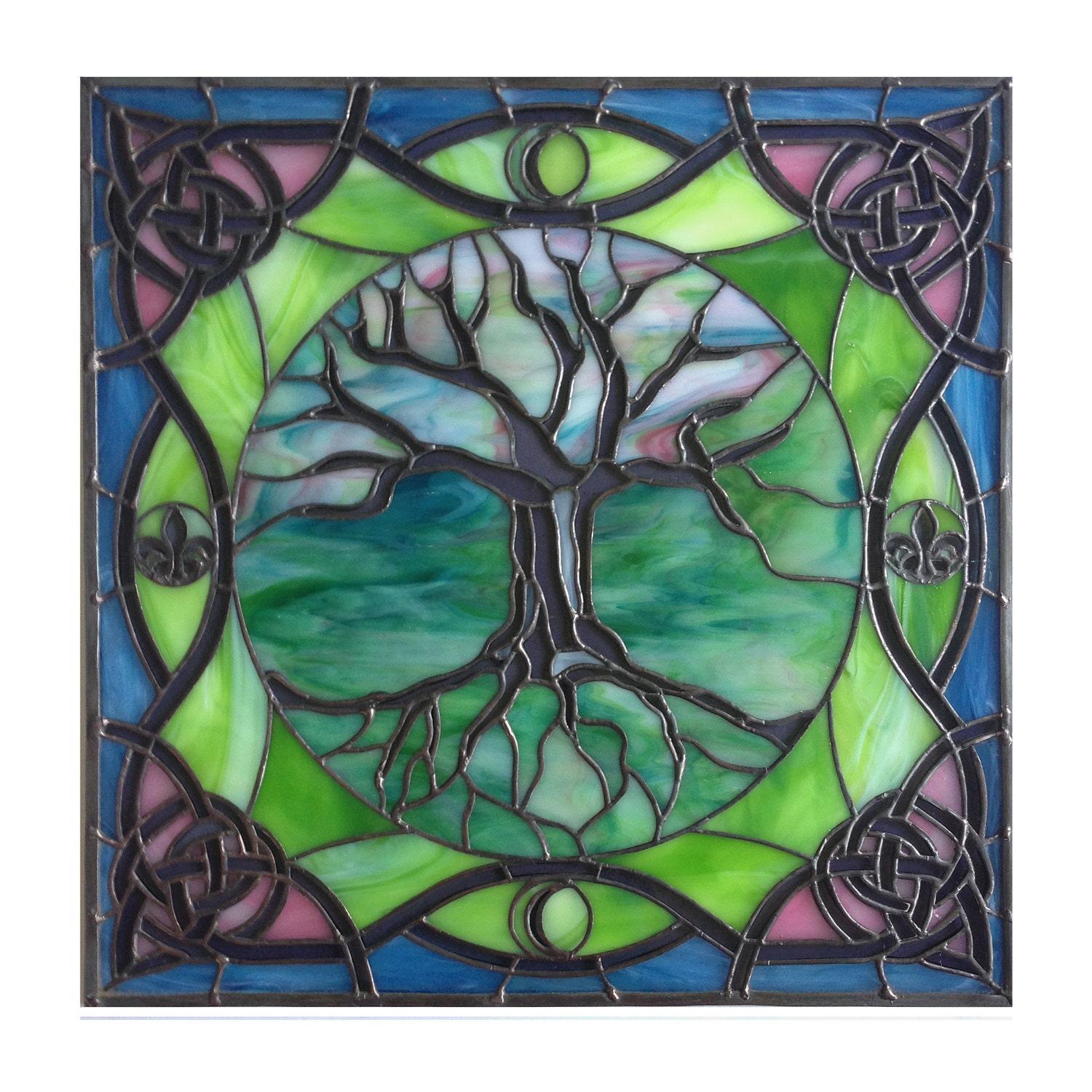 Tree of Life with Celtic, French, Moon Ornaments