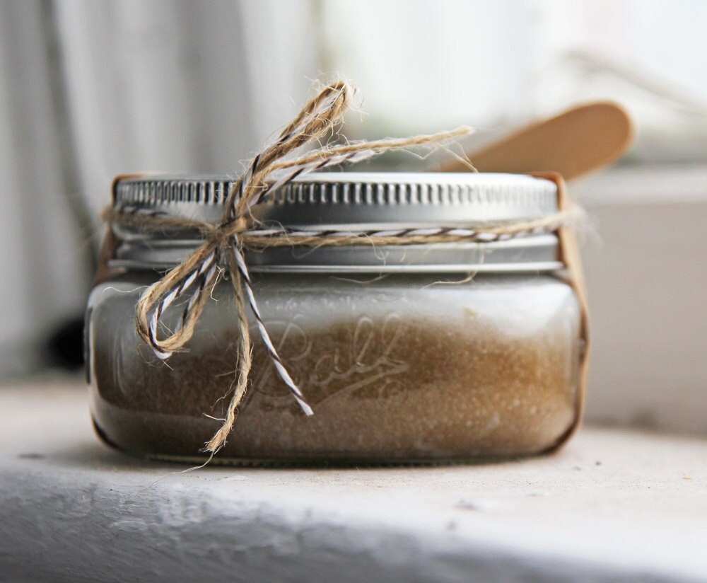 brown sugar scrub, bridesmaid gift, sugar scrub, ball jar