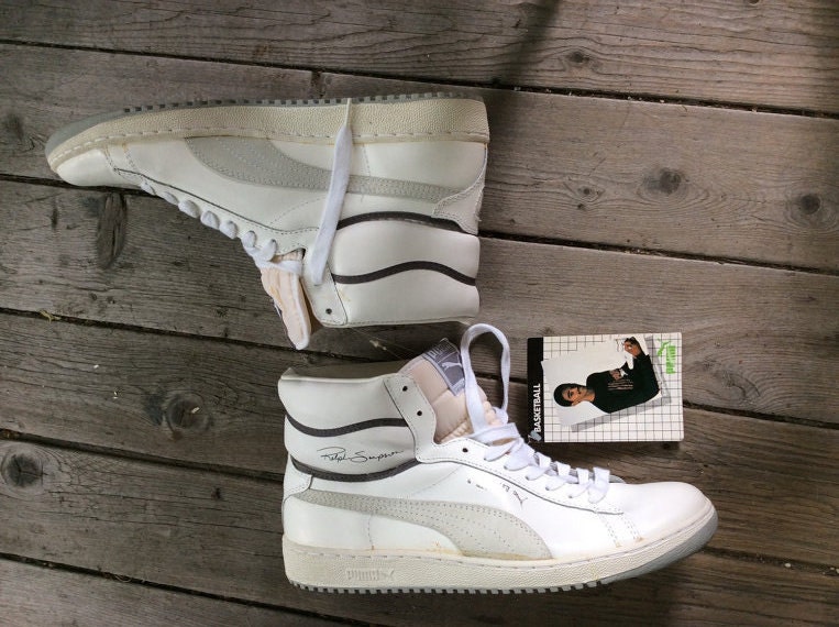 deadstock 1980s Ralph Sampson signiture leather Puma hi tops size 12 new with tags