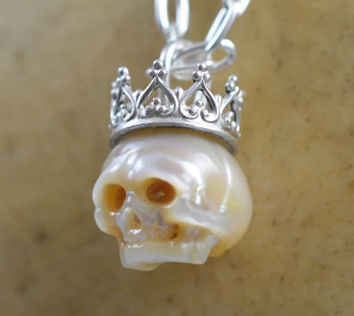 Full Skull Wearing Sterling Silver Skull Necklace