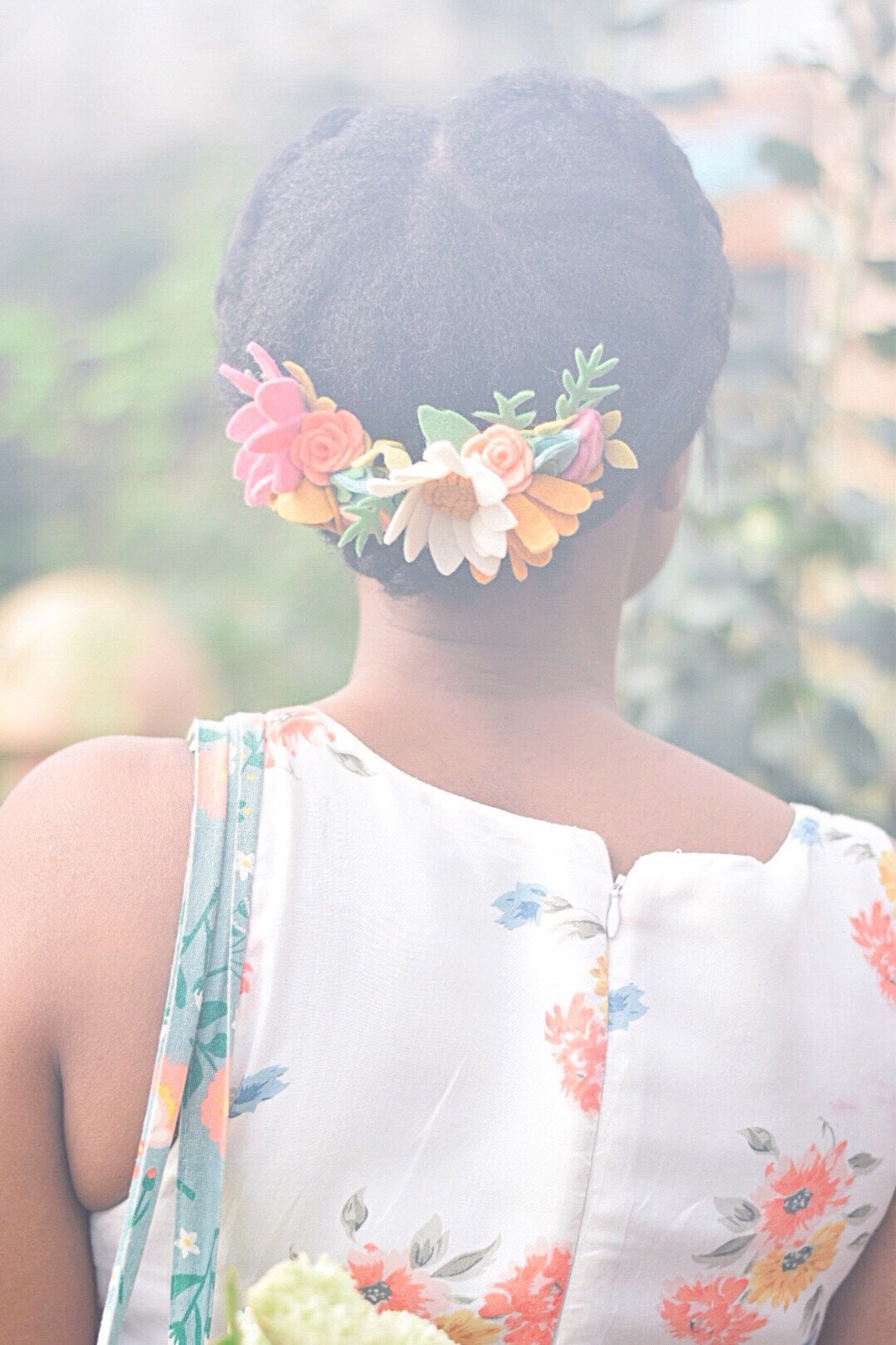 Flower hair comb